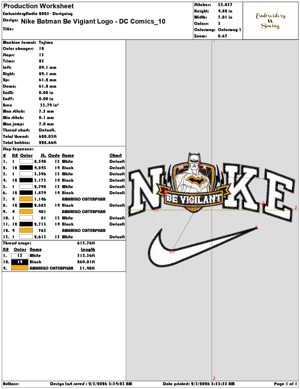 Nike Batman Be Vigiant Logo DC Comics  - Elegant embroidery design file - instant download — view 3