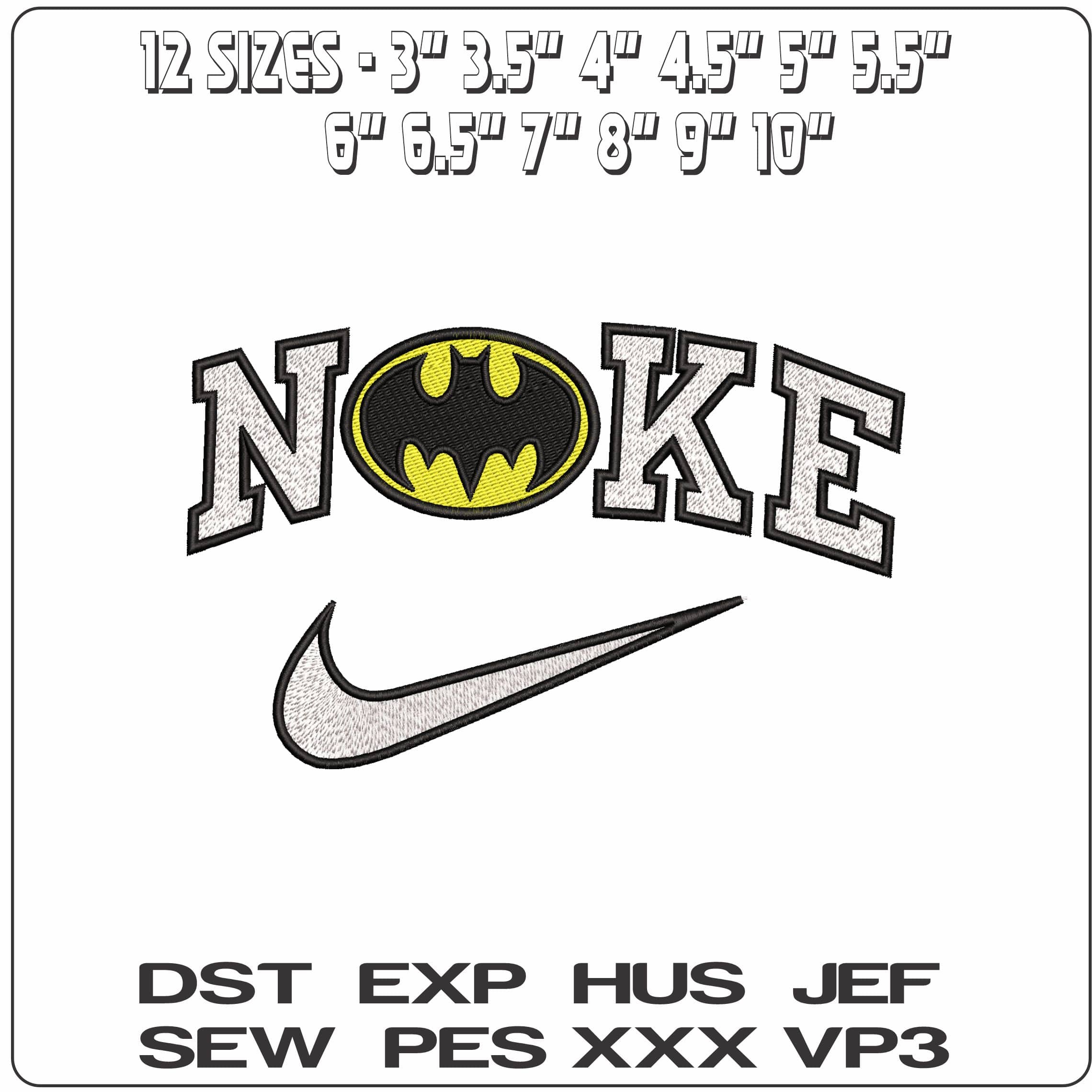 Nike Batman Be Vigiant Logo DC Comics  - Elegant embroidery design file - instant download — view 2