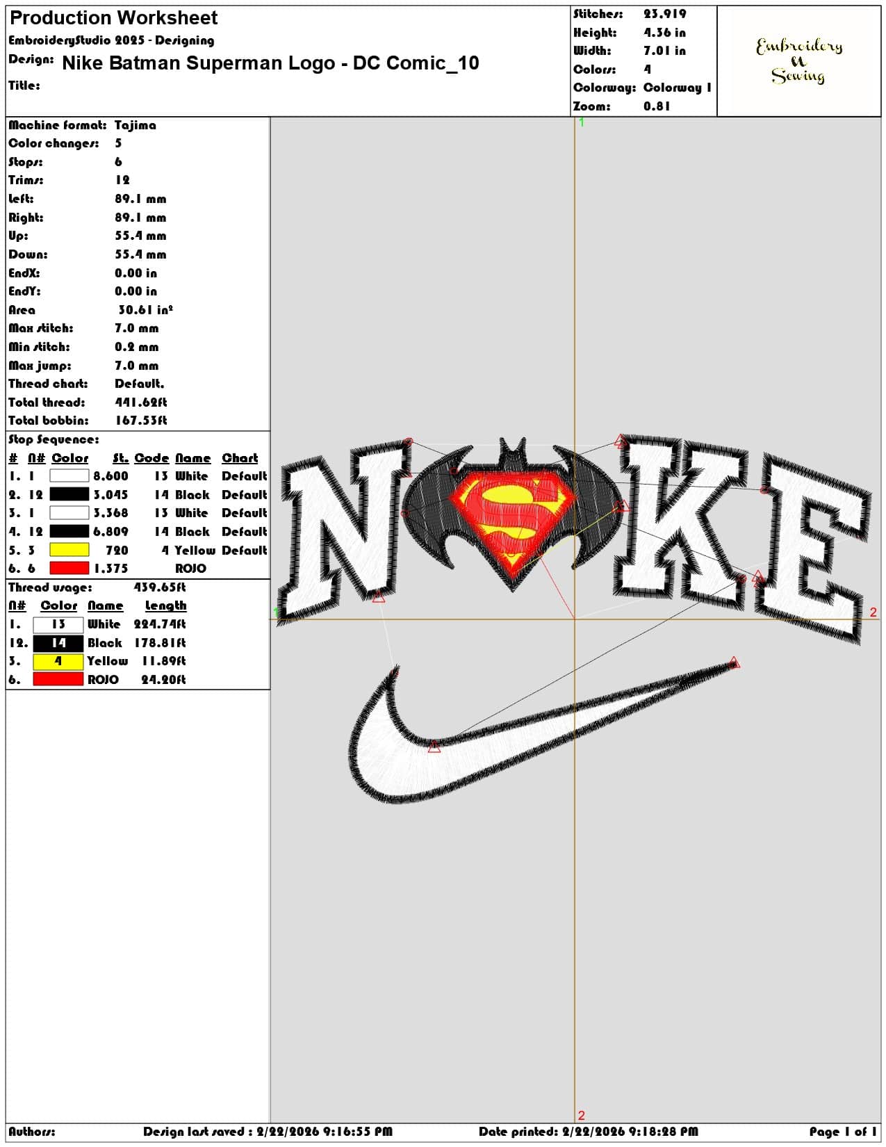 Nike Batman Superman Logo DC Comic  - Elegant embroidery design file - instant download — view 3