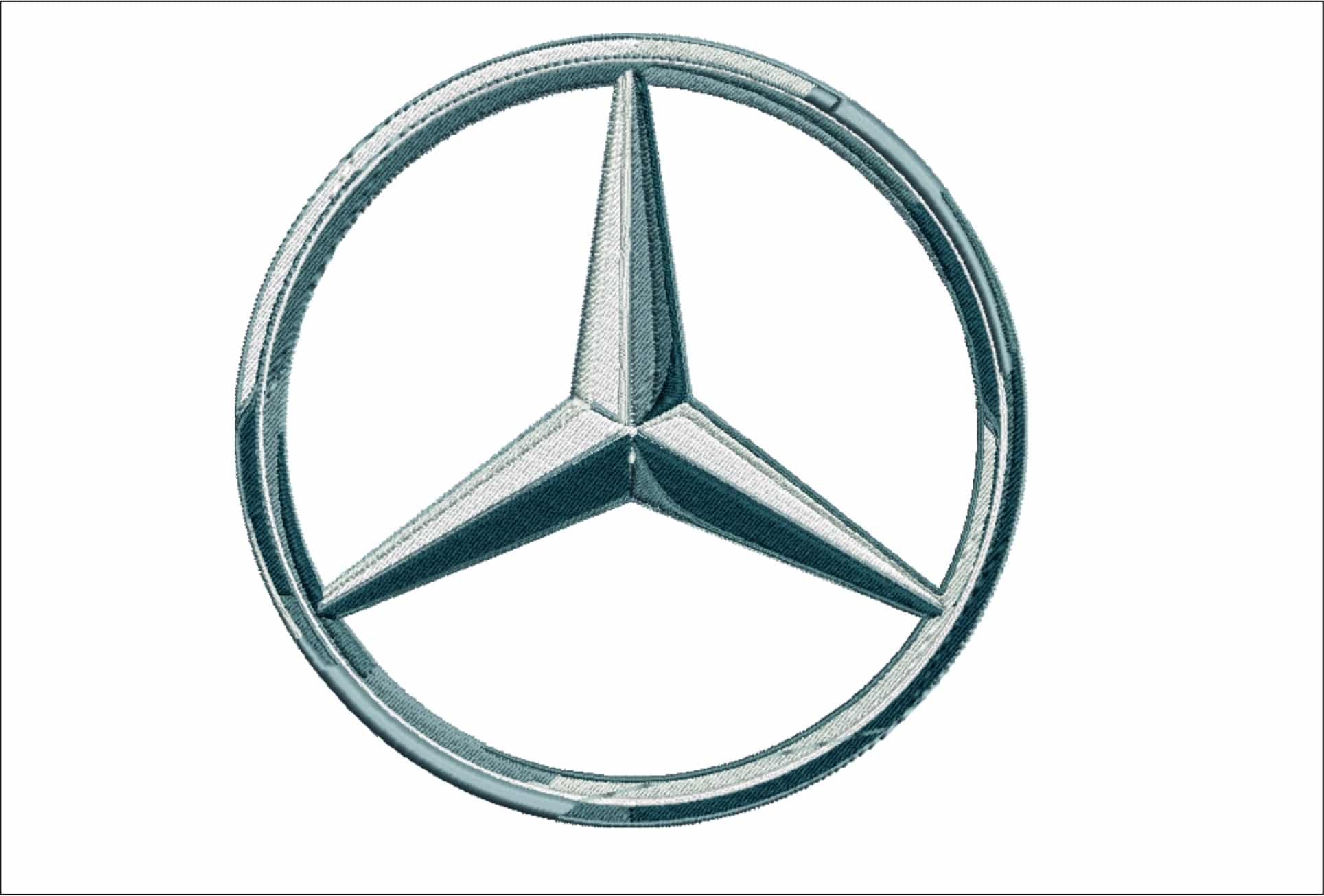 Mercedes embroidery design pointed star Car Logo embroidery design - Merc design machine pattern Car Auto Company embroidery file instant download in a frame