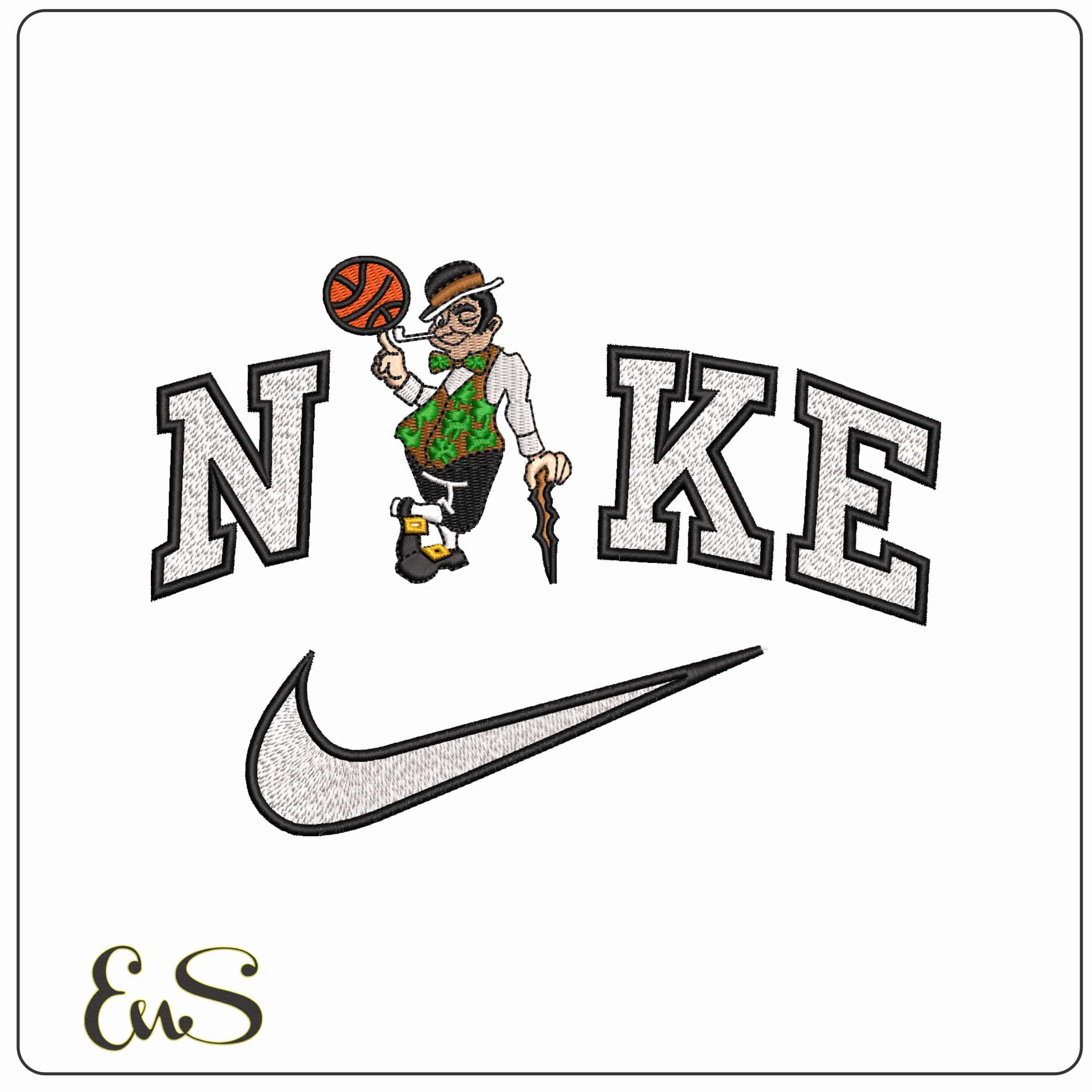 Nike Boston Celtics Basketball NBA  - Elegant embroidery design file - instant download
