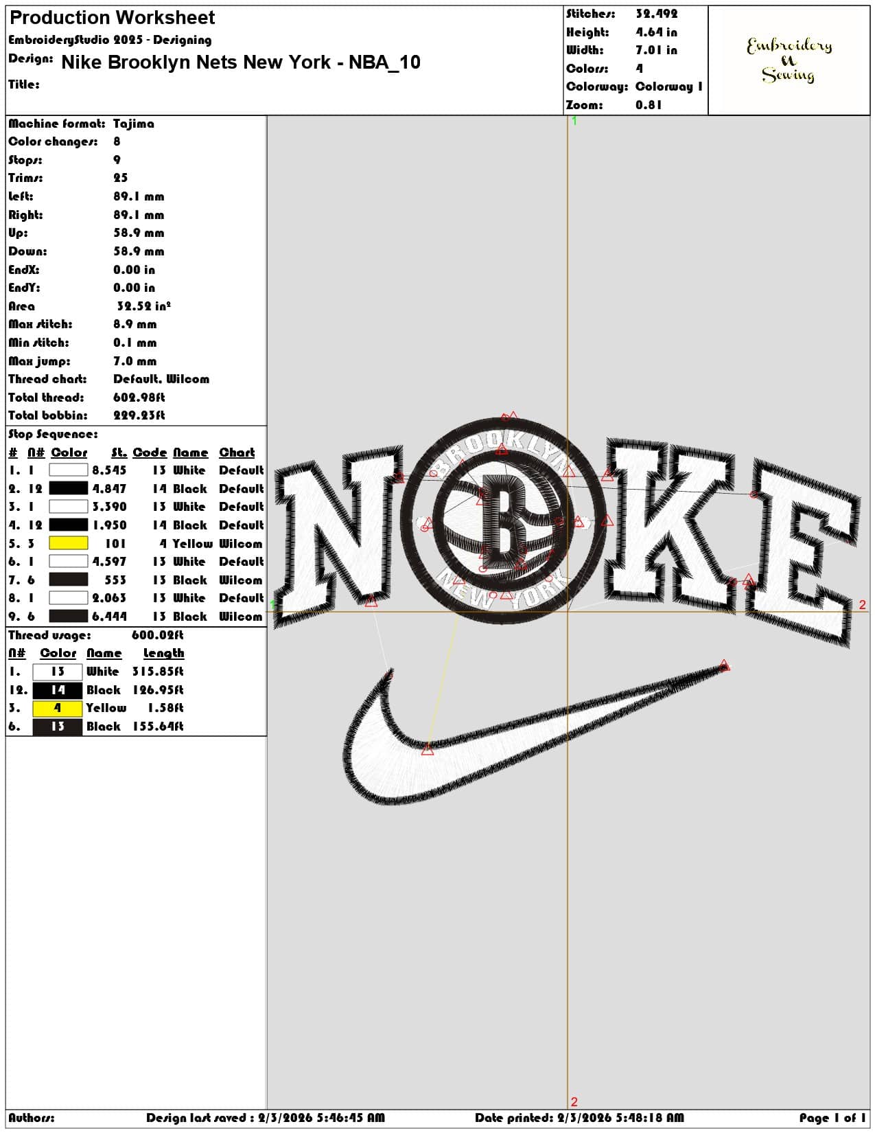 Nike Brooklyn Nets New York NBA  - Elegant embroidery design file - instant download — view 3