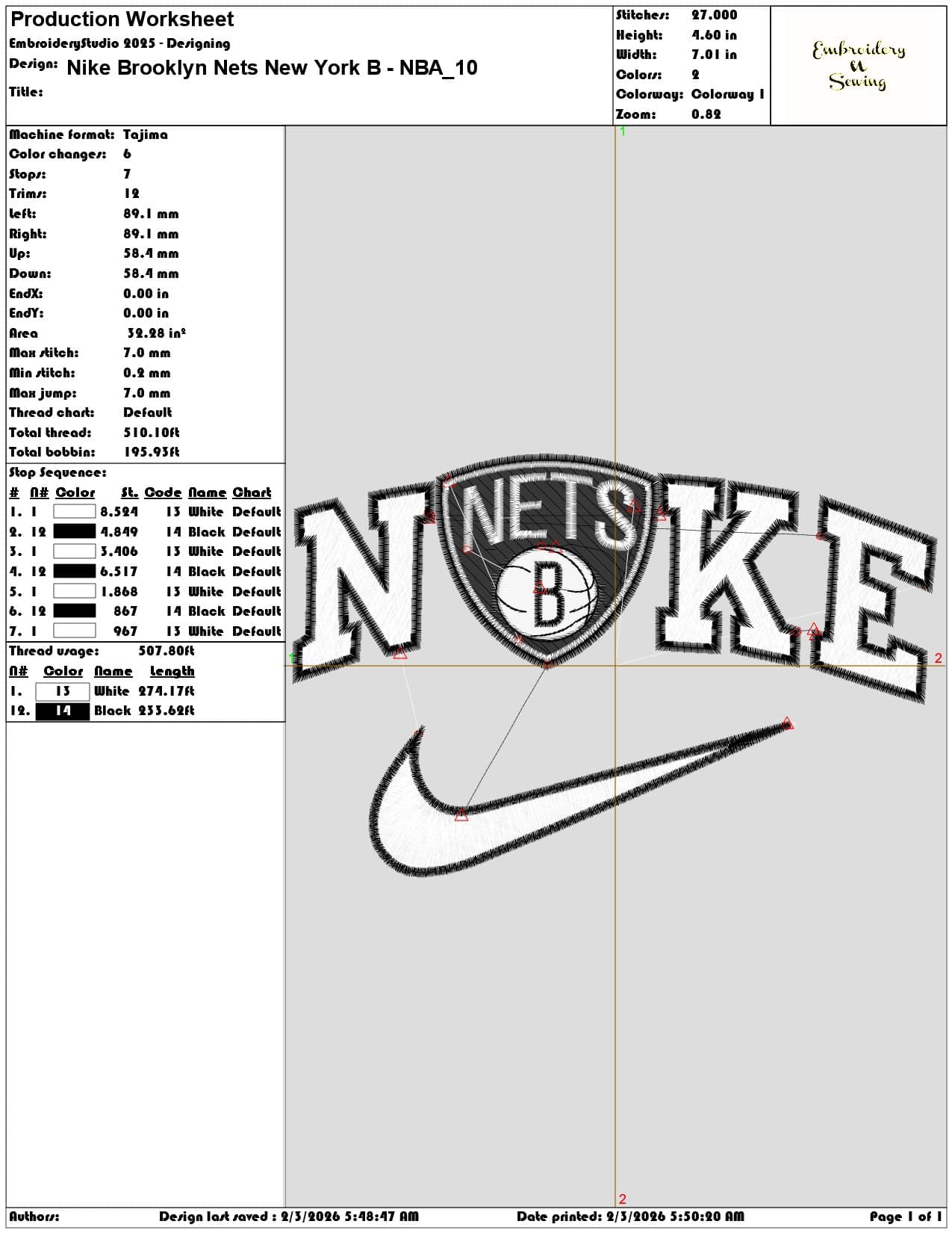 Nike Brooklyn Nets New York B NBA  - Elegant embroidery design file - instant download — view 3