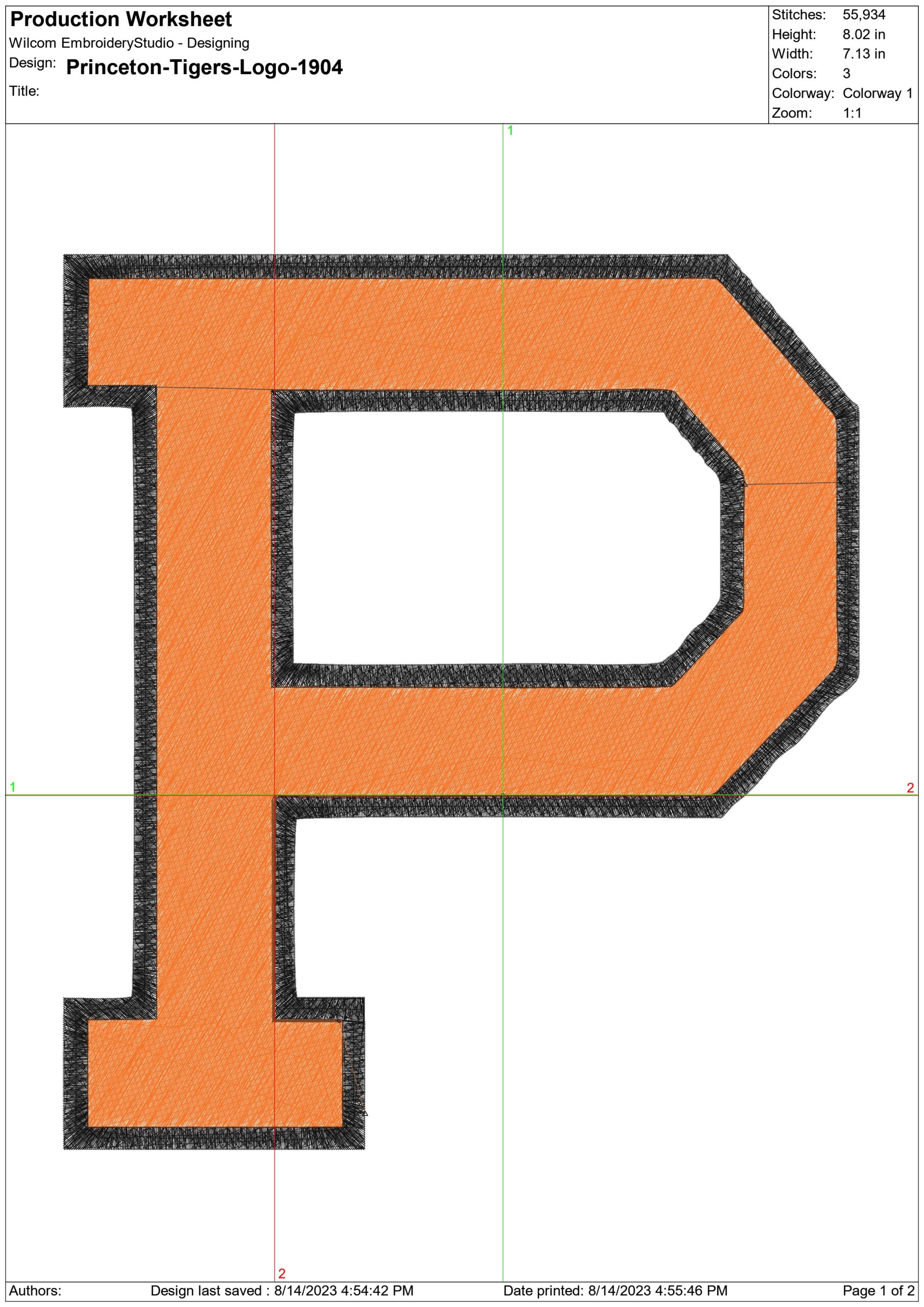 Princeton Tigers Emblem embroidery design Princeton University New Jersey Logo embroidery machine pattern embroidery file instant download — view 2