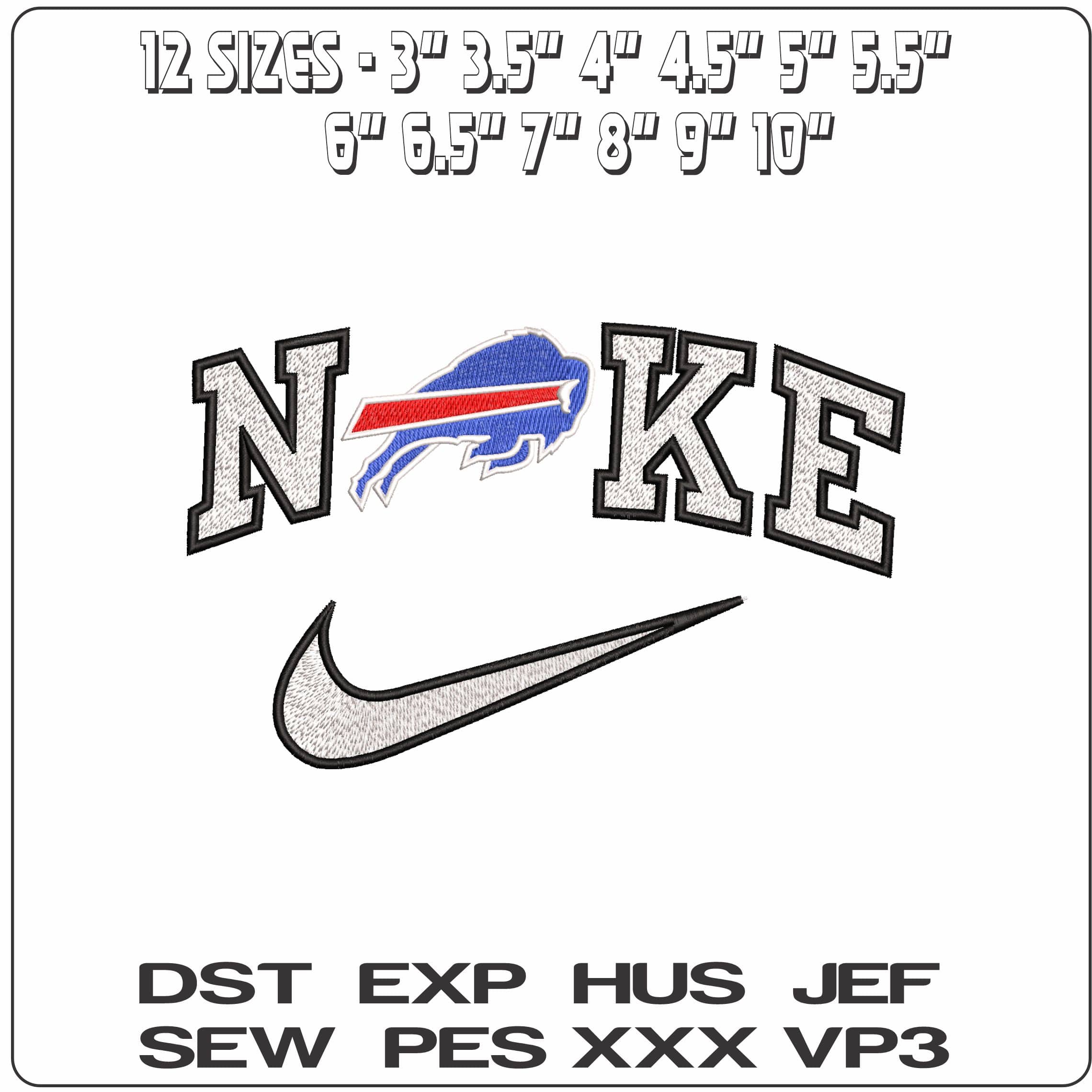 Nike Buffalo Bills NFL  - Elegant embroidery design file - instant download — view 2