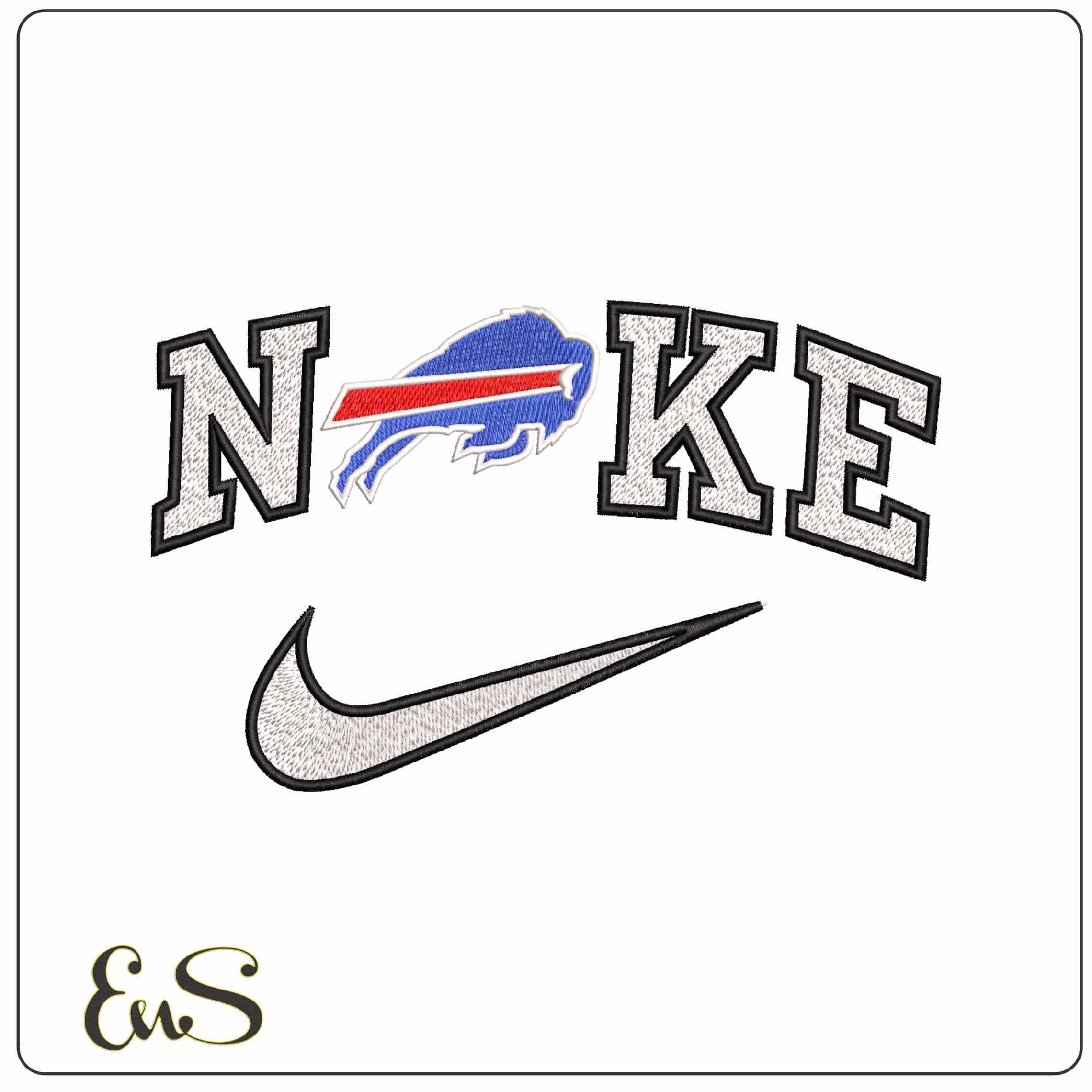 Nike Buffalo Bills NFL  - Elegant embroidery design file - instant download