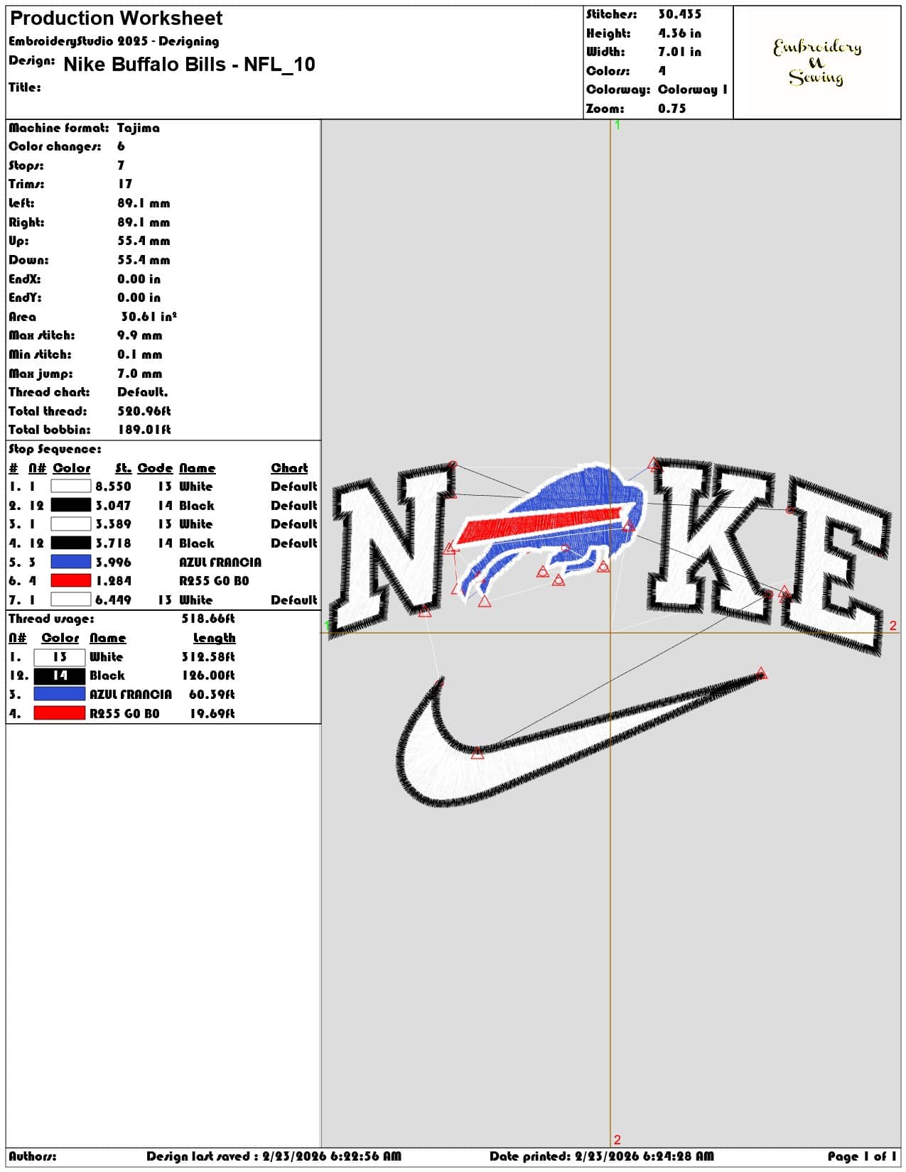 Nike Buffalo Bills NFL  - Elegant embroidery design file - instant download — view 3