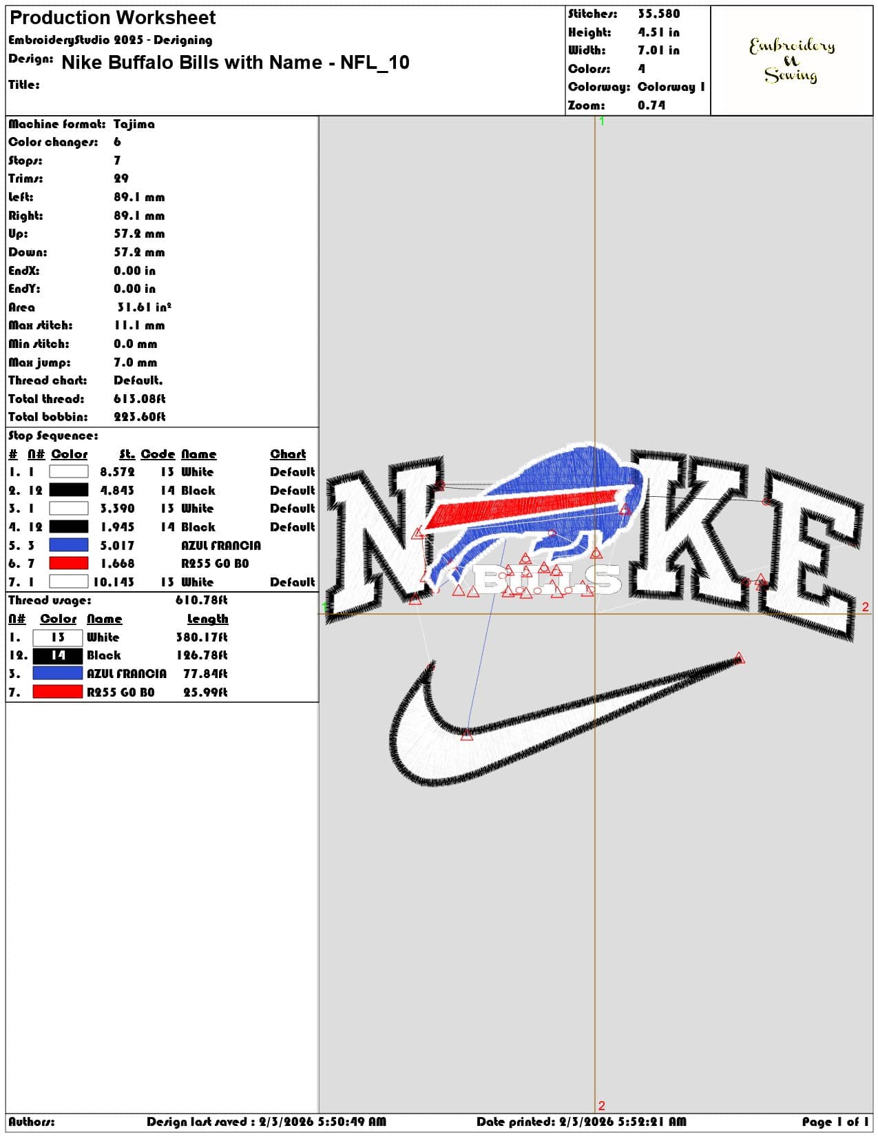 Nike Buffalo Bills with Name NFL  - Elegant embroidery design file - instant download — view 3