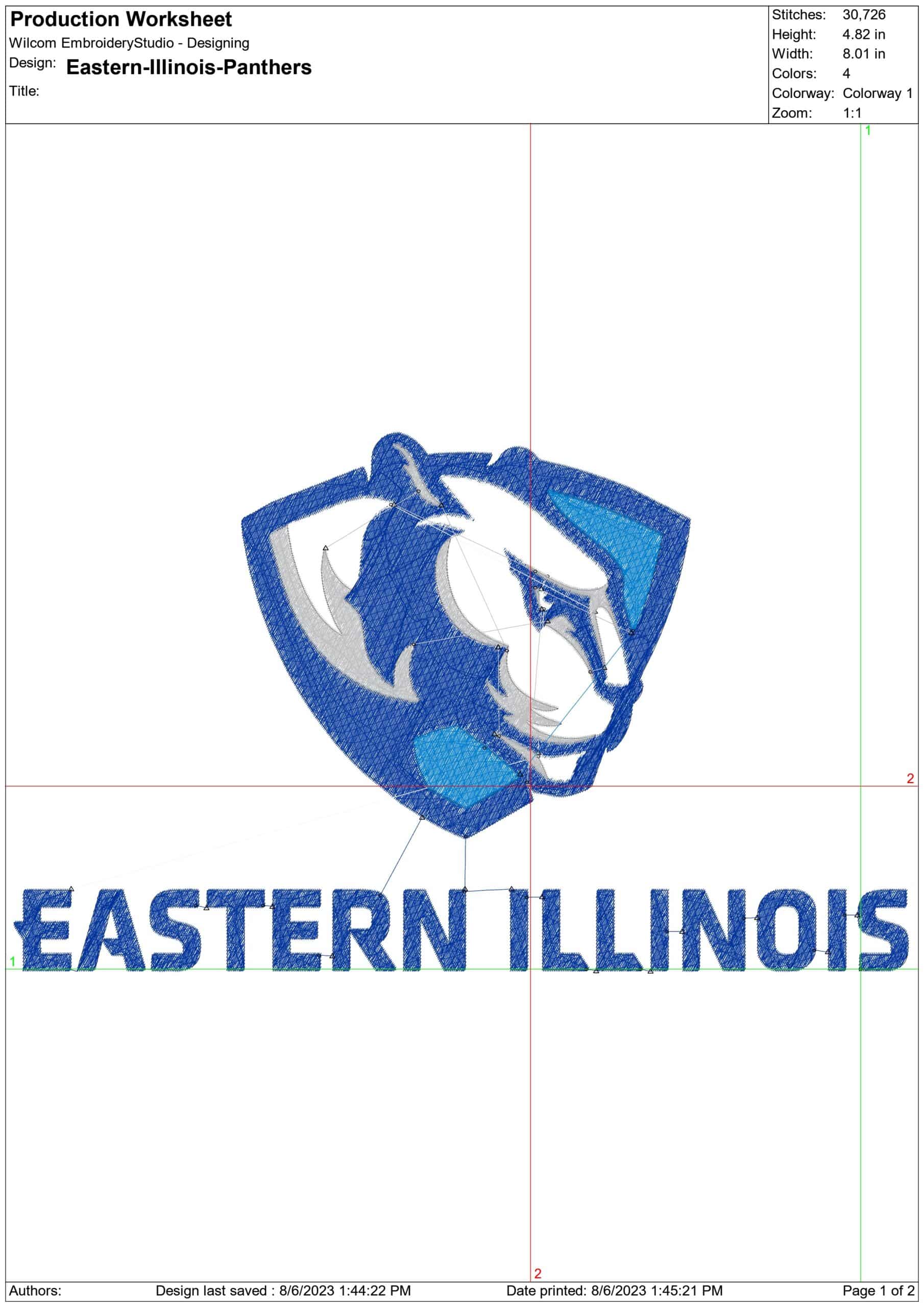 Eastern Illinois Panthers Logo embroidery design Eastern Illinois University, Charleston Logo embroidery machine pattern embroidery file instant download — view 3