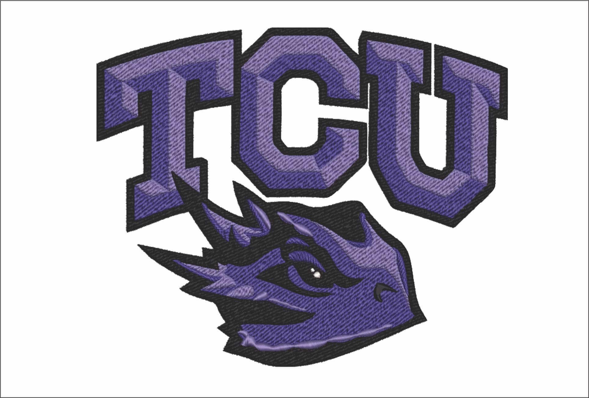 Texas Christian Horned Frog embroidery design, Texas Christian University TCU embroidery machine pattern embroidery file - instant download