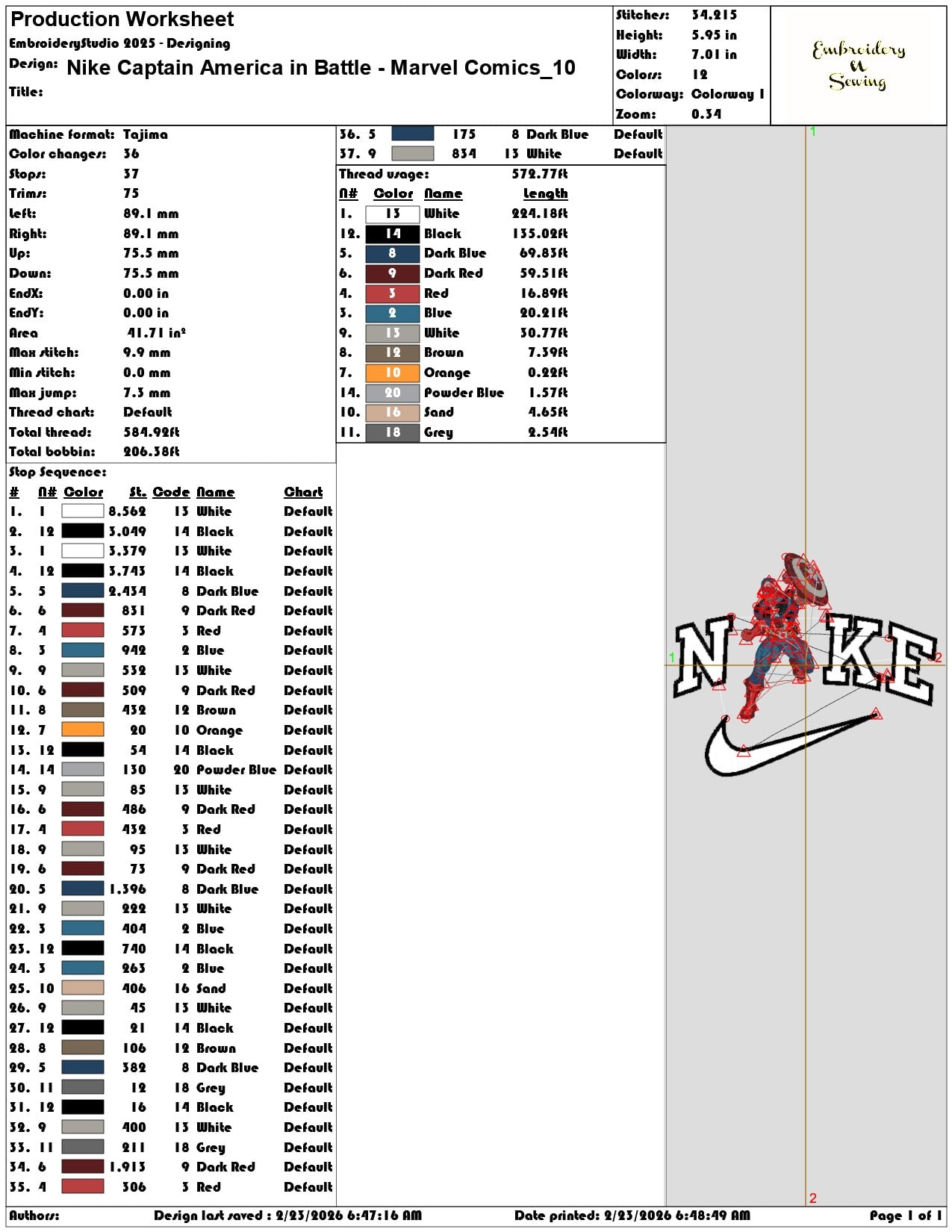 Nike Captain America in Battle Marvel Comics  - Elegant embroidery design file - instant download — view 3