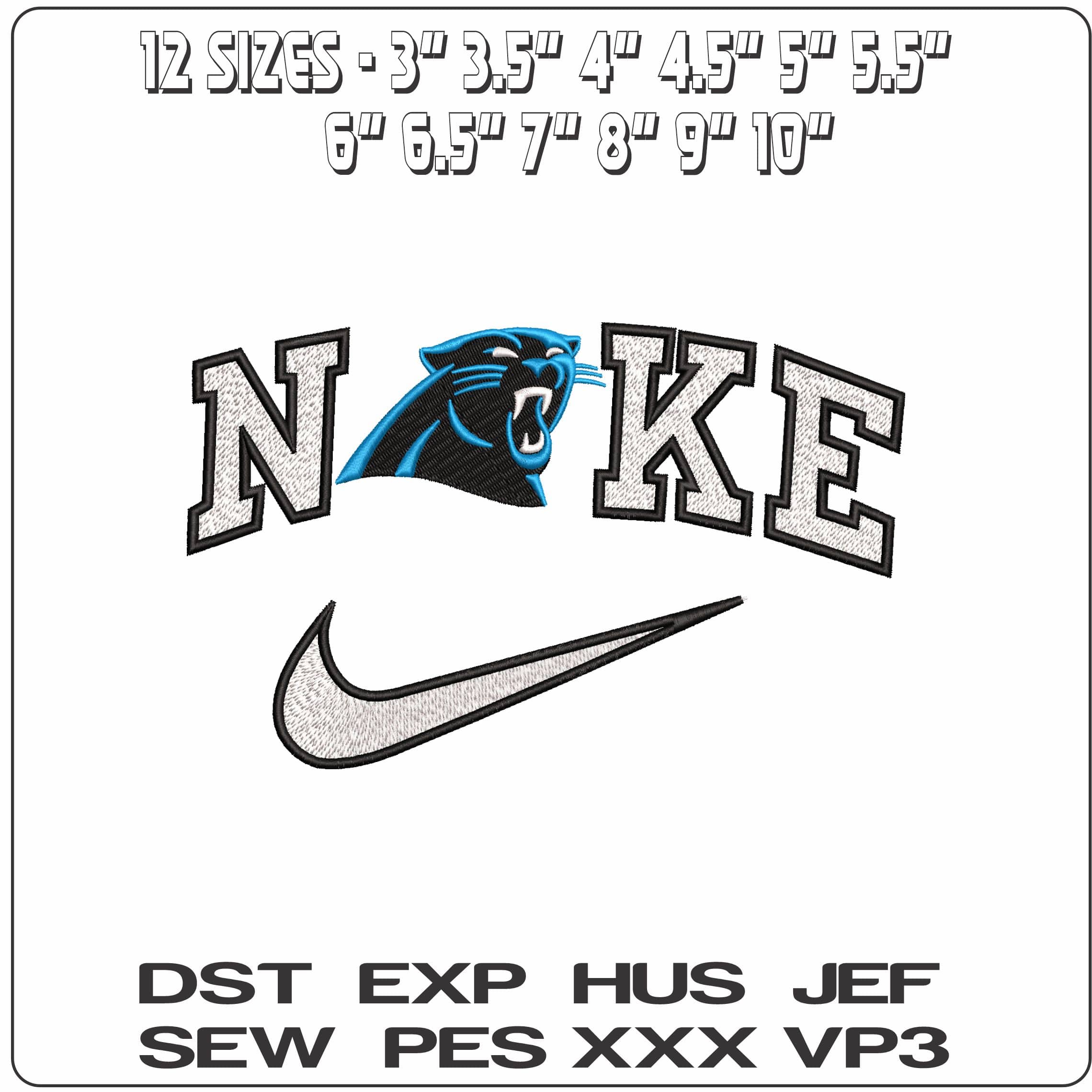 Nike Carolina Panthers NFL  - Elegant embroidery design file - instant download — view 2