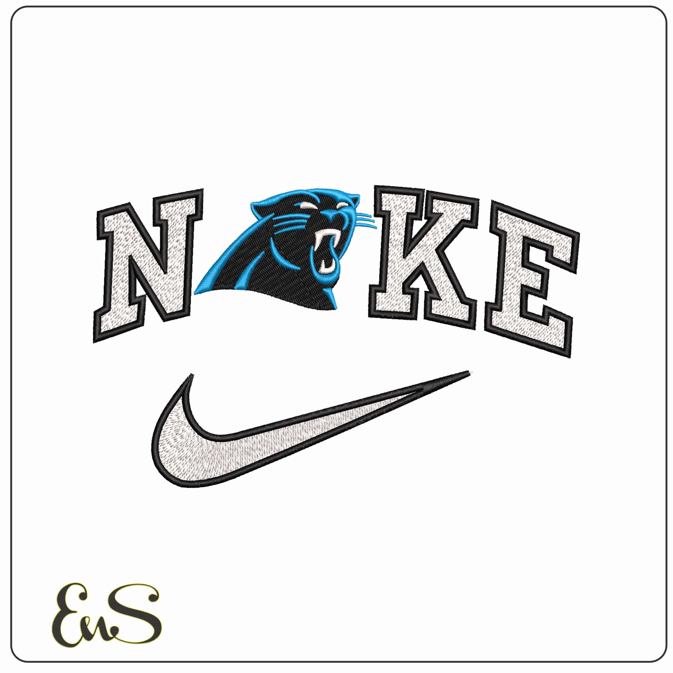 Nike Carolina Panthers NFL  - Elegant embroidery design file - instant download