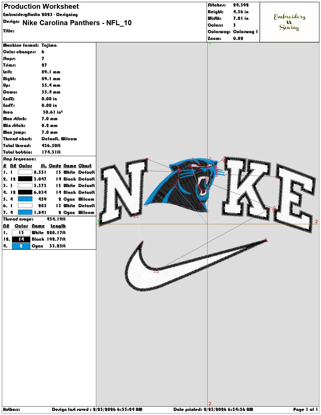 Nike Carolina Panthers NFL  - Elegant embroidery design file - instant download — view 3