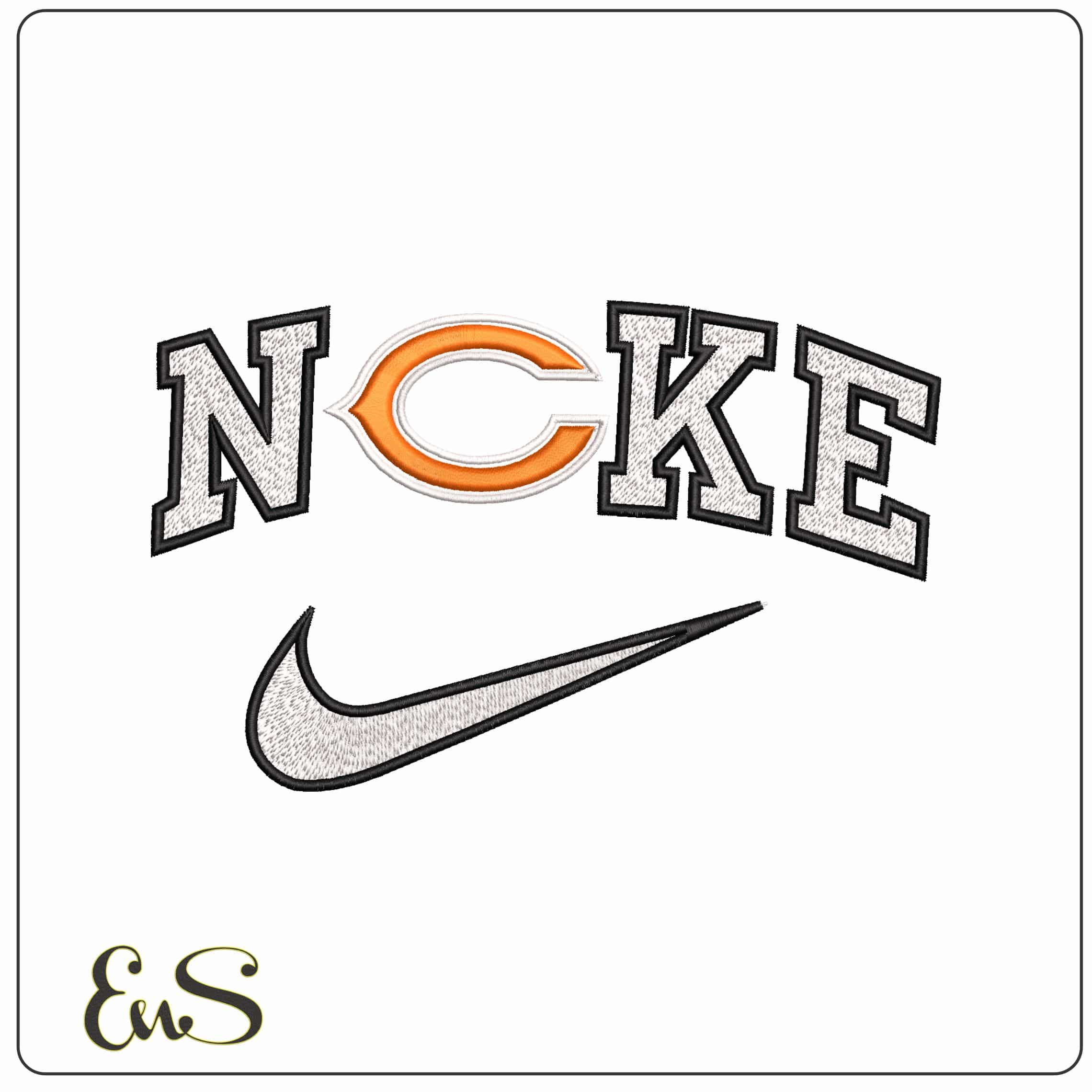 Nike Chicago Bears NFL  - Elegant embroidery design file - instant download — view 2
