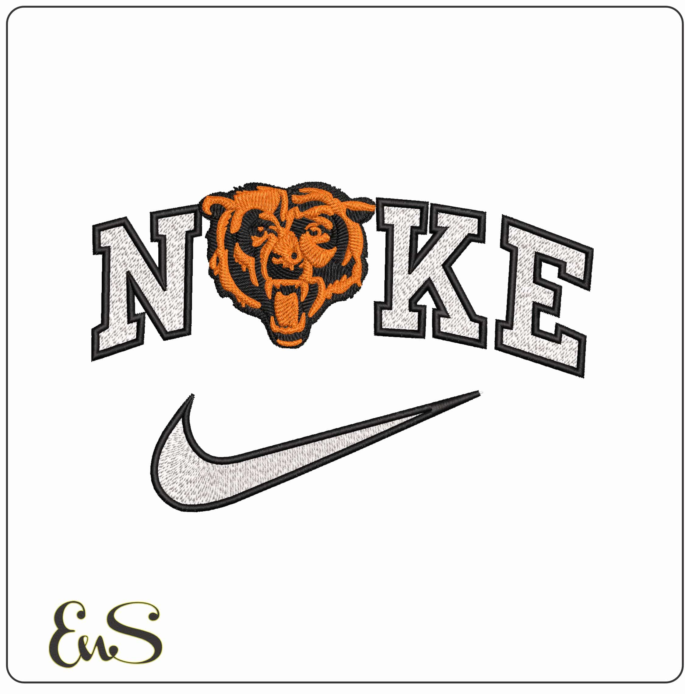 Nike Chicago Bears NFL  - Elegant embroidery design file - instant download
