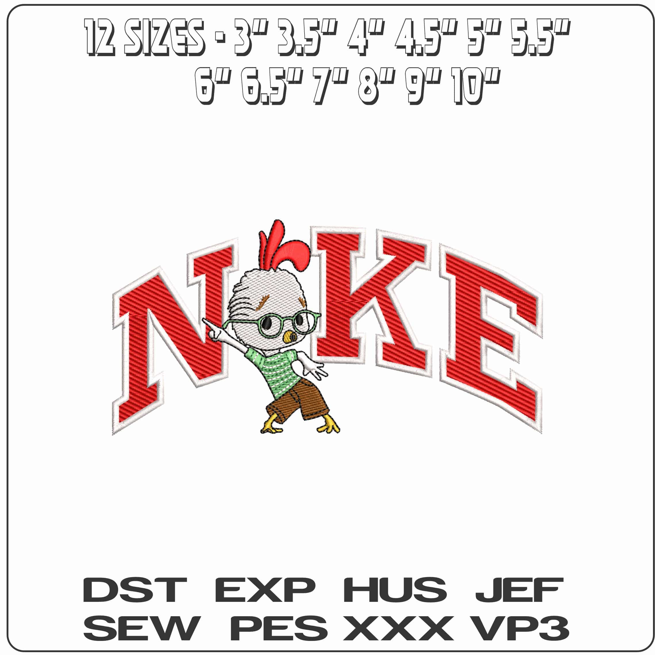 Nike Chicken Little  - Elegant embroidery design file - instant download — view 2