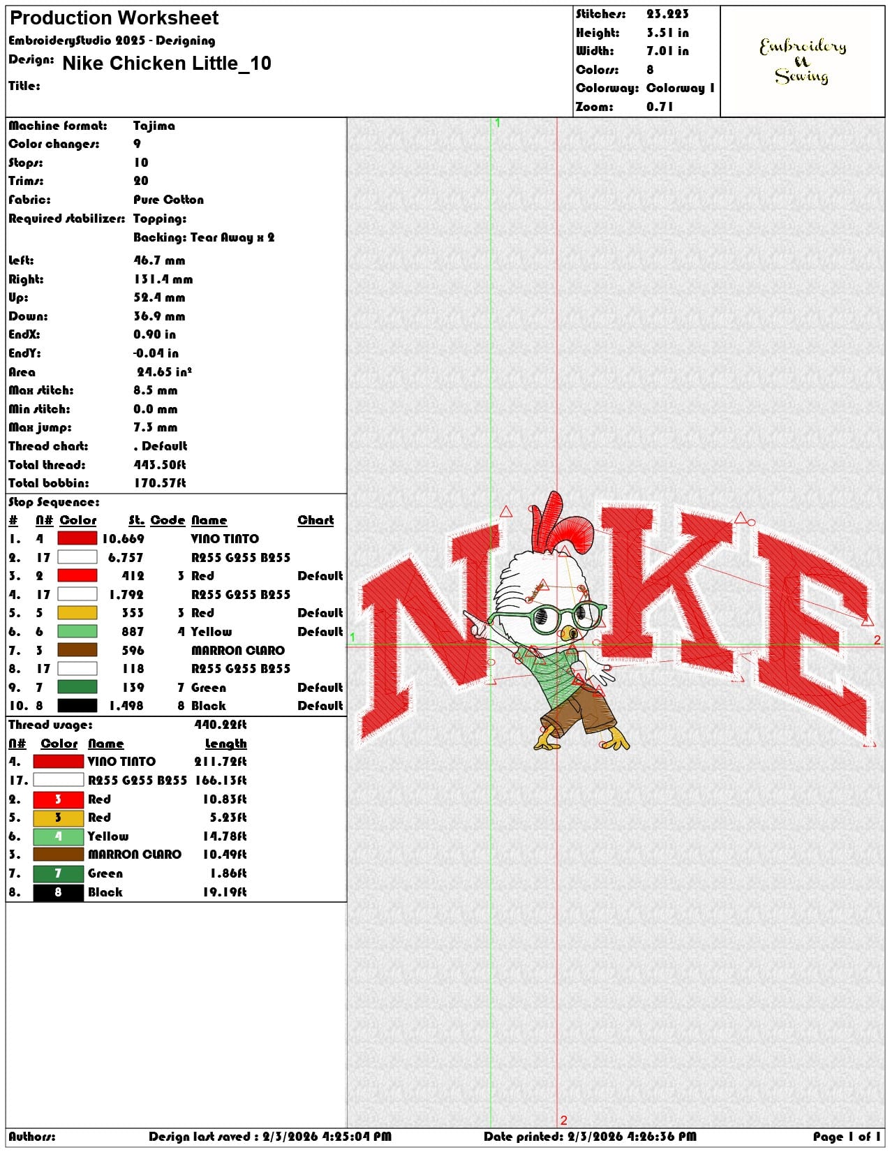 Nike Chicken Little  - Elegant embroidery design file - instant download — view 3
