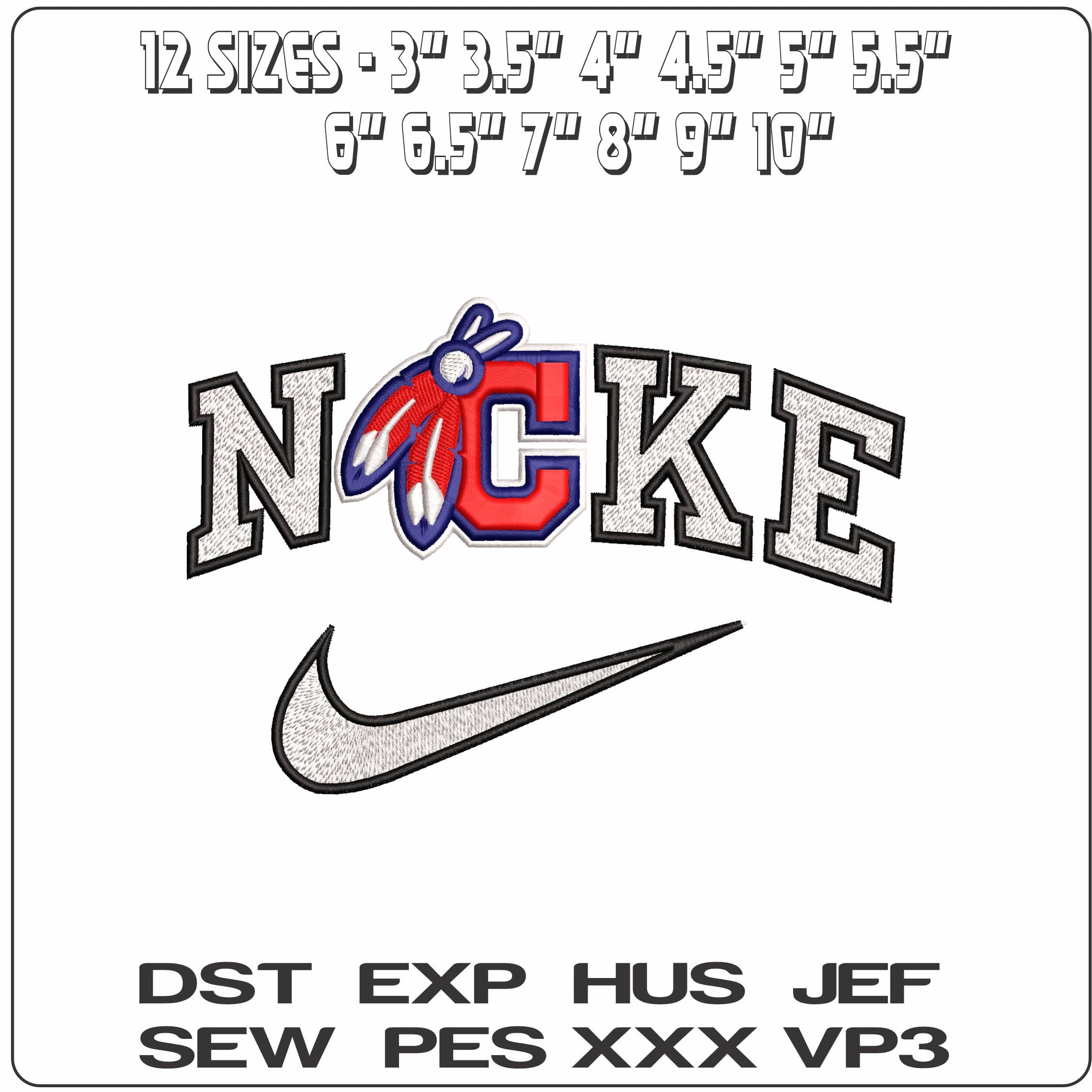 Nike Chief Cleveland Indians C MLB  - Elegant embroidery design file - instant download — view 2
