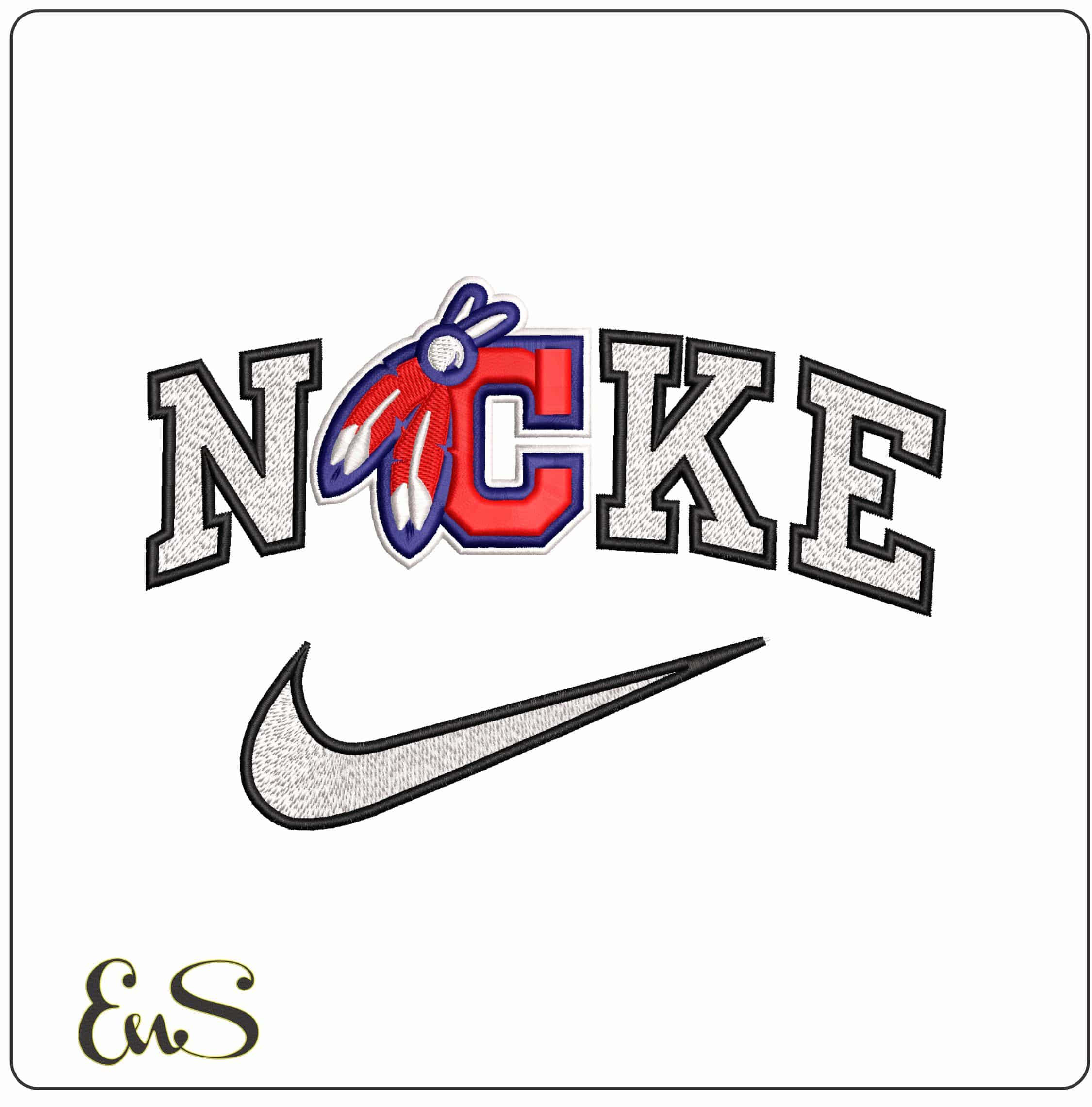 Nike Chief Cleveland Indians C MLB  - Elegant embroidery design file - instant download