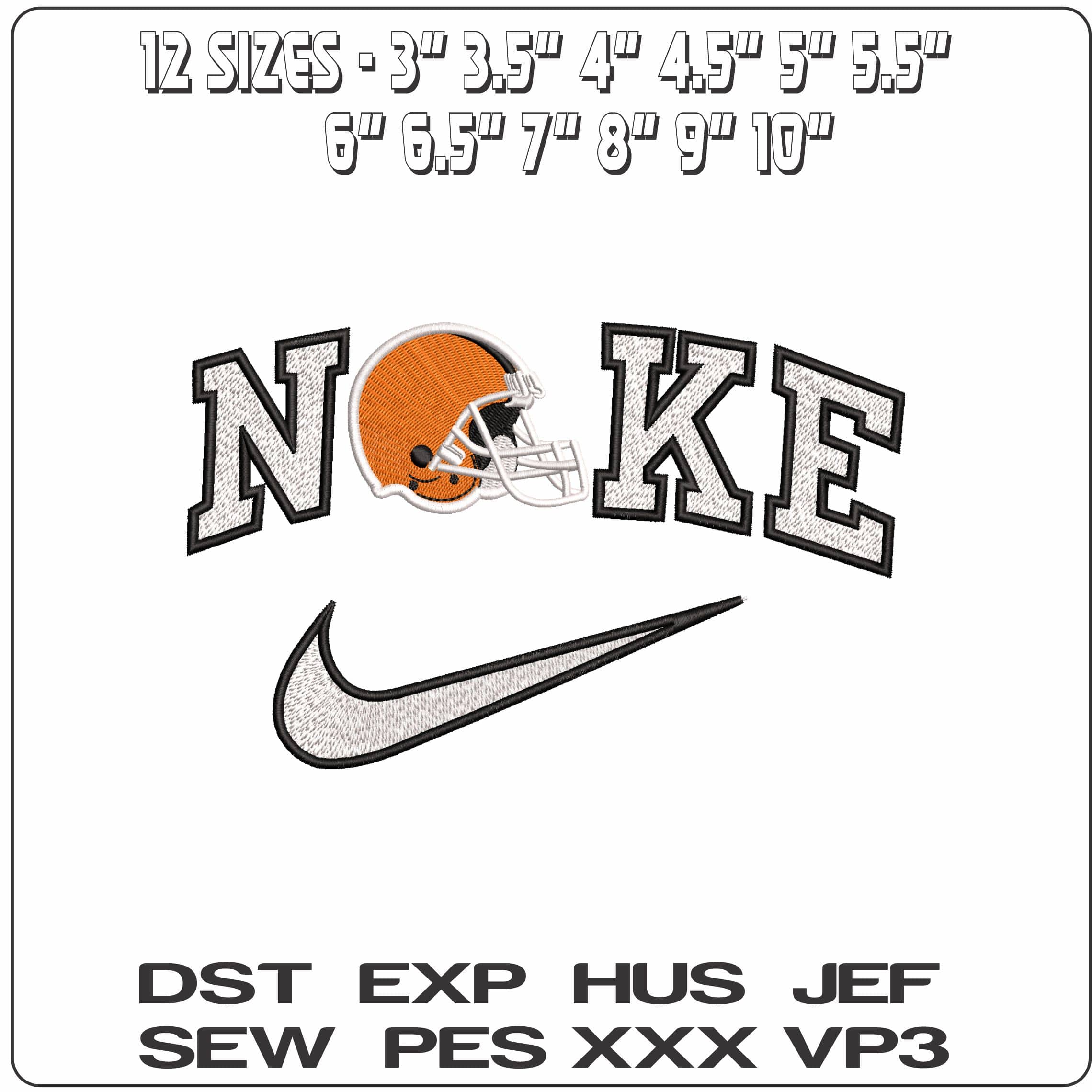 Nike Cleveland Browns NFL  - Elegant embroidery design file - instant download — view 2