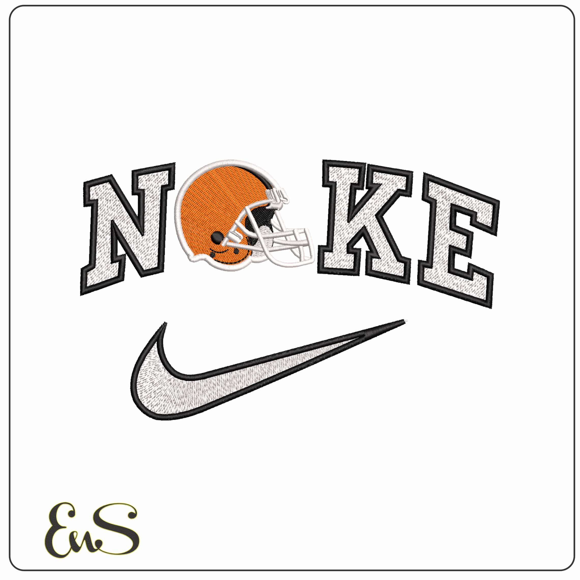 Nike Cleveland Browns NFL  - Elegant embroidery design file - instant download
