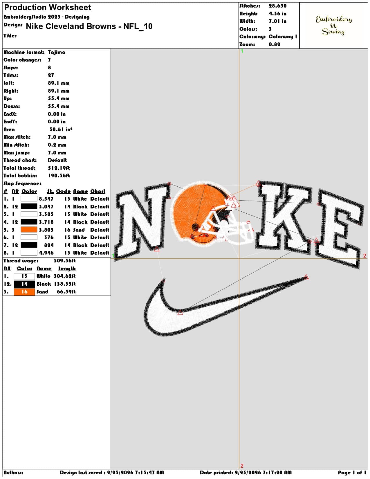 Nike Cleveland Browns NFL  - Elegant embroidery design file - instant download — view 3