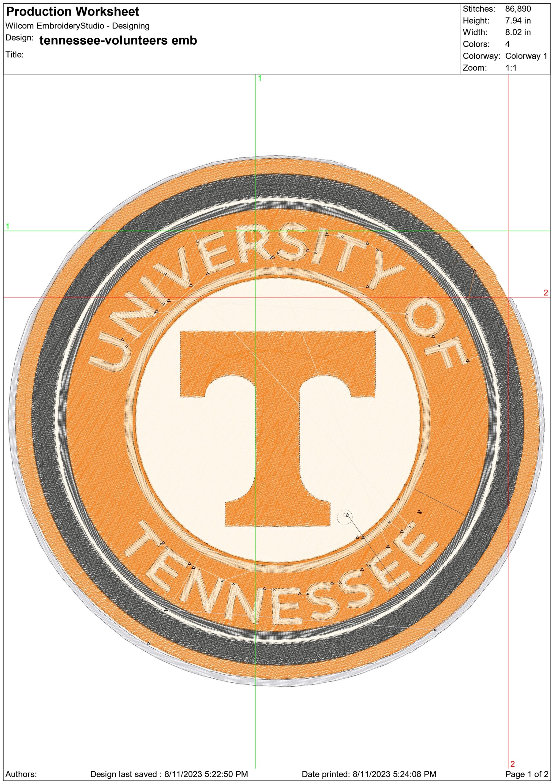 Tennessee Volunteers embroidery design University of Tennessee Logo embroidery machine pattern embroidery file instant download — view 2