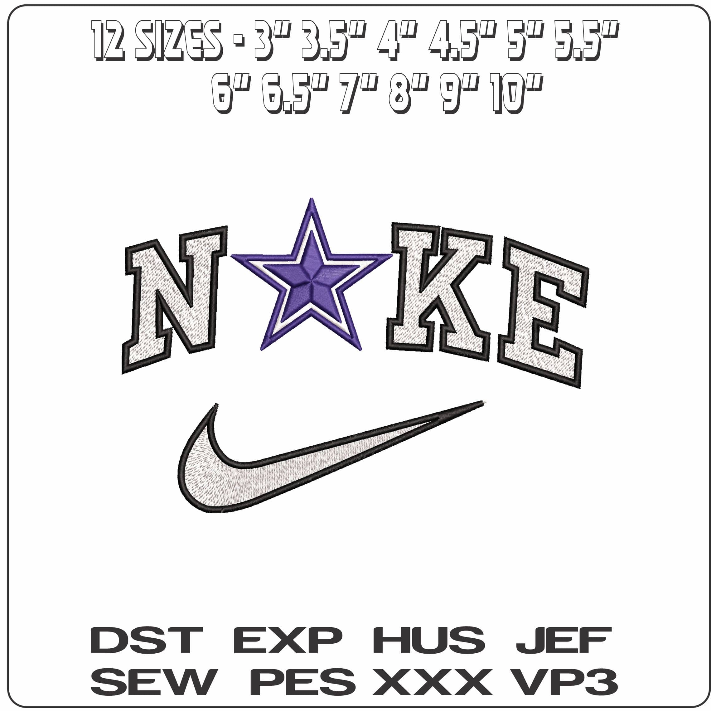Nike Dallas Cowboys NFL  - Elegant embroidery design file - instant download — view 2
