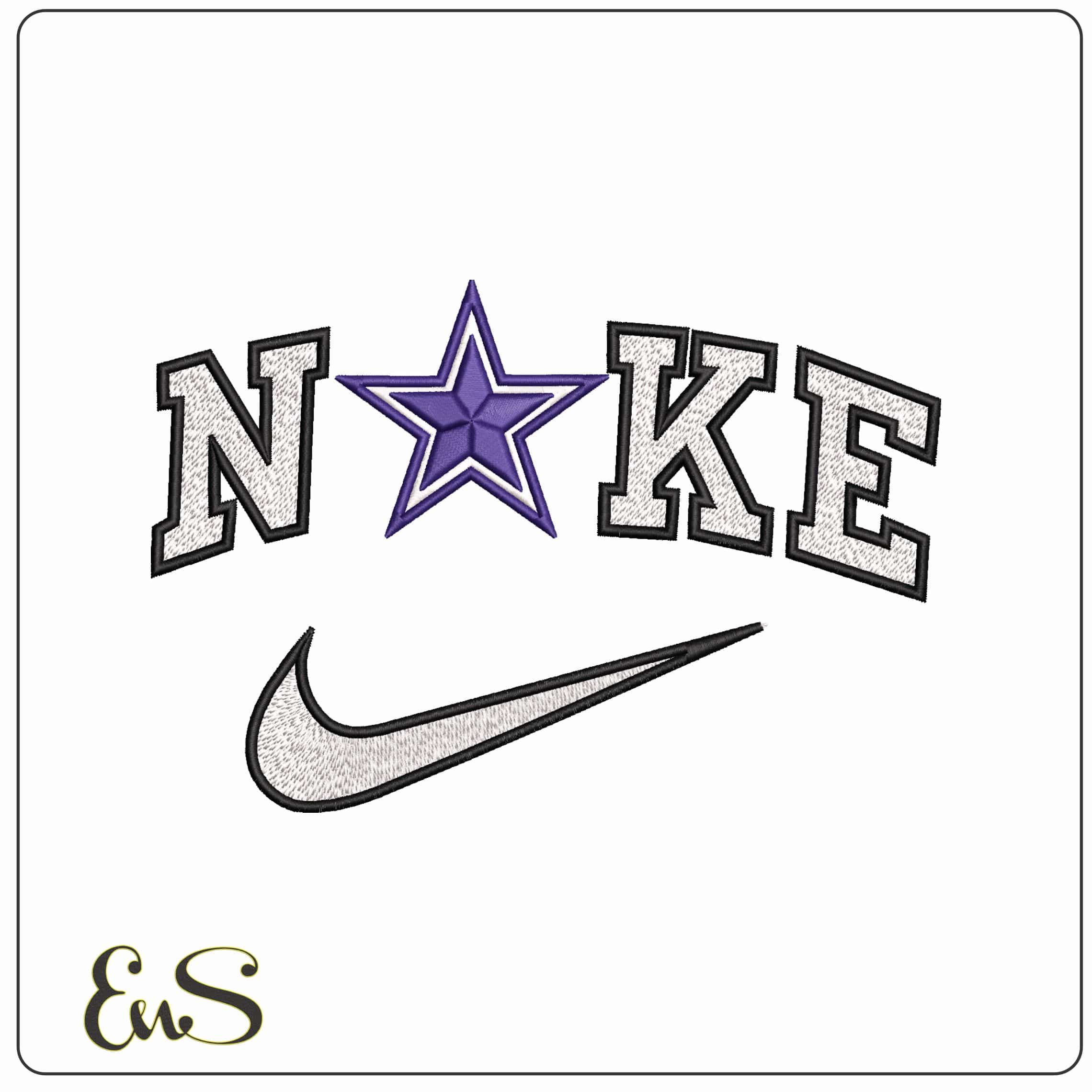 Nike Dallas Cowboys NFL  - Elegant embroidery design file - instant download