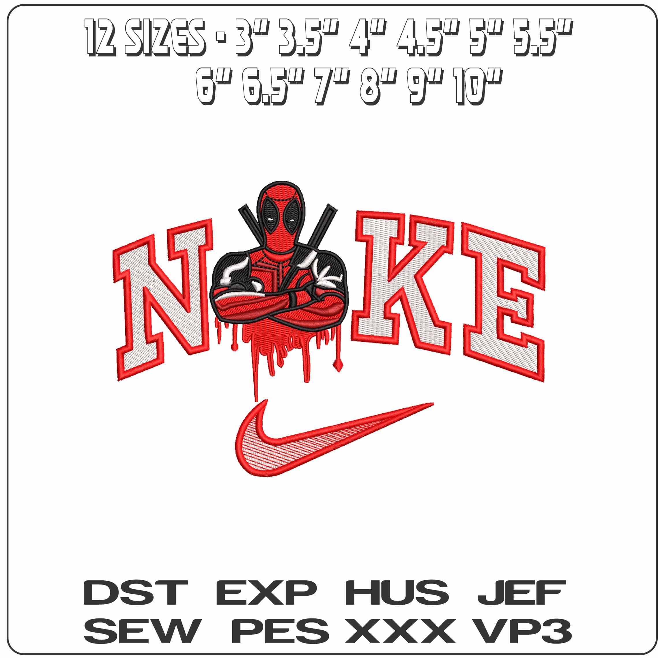 Nike Deadpool  - Elegant embroidery design file - instant download — view 2