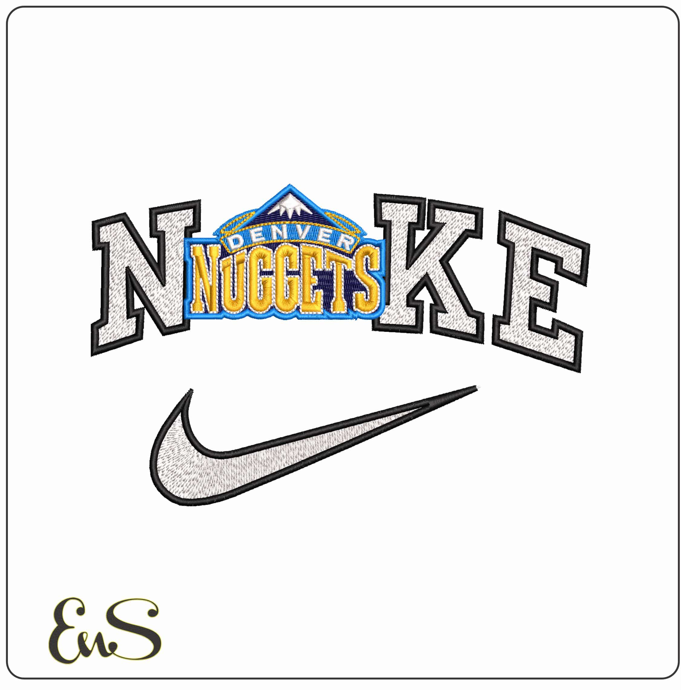 Nike Denver Nuggets NBA  - Elegant embroidery design file - instant download
