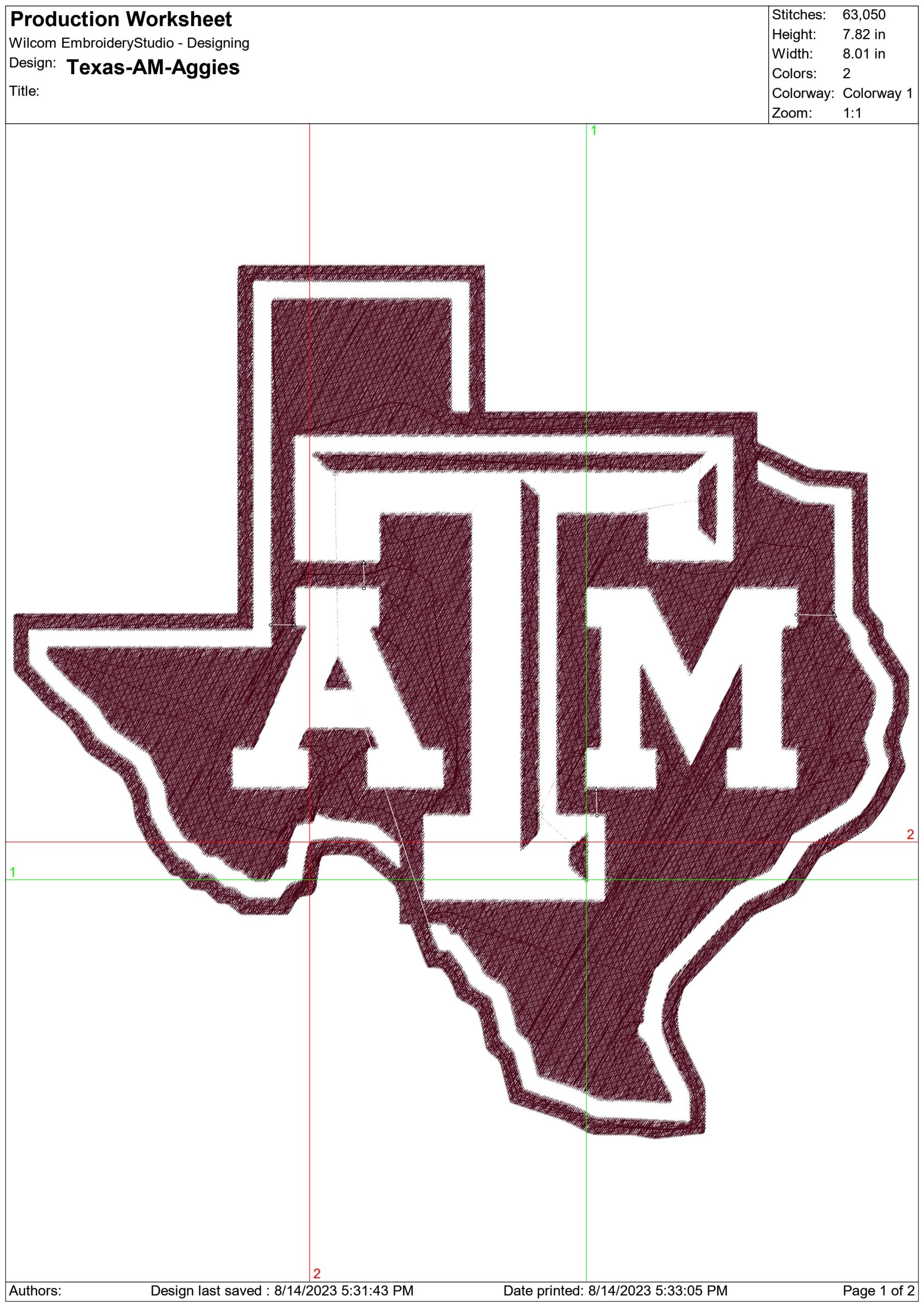 Texas A & M Aggies embroidery design - Aggies Logo embroidery machine pattern embroidery file - instant download in a frame — view 2