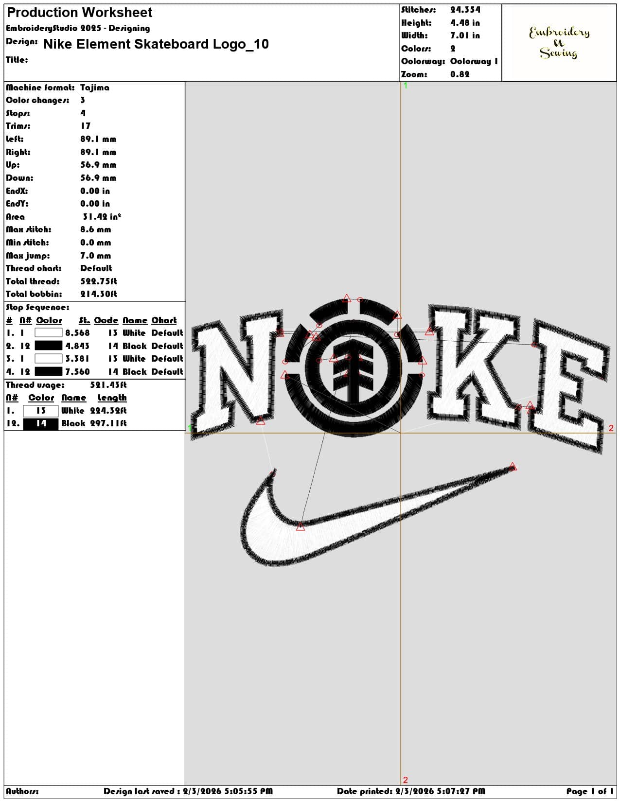 Nike Element Skateboard Logo   - Elegant embroidery design file-instant download — view 3