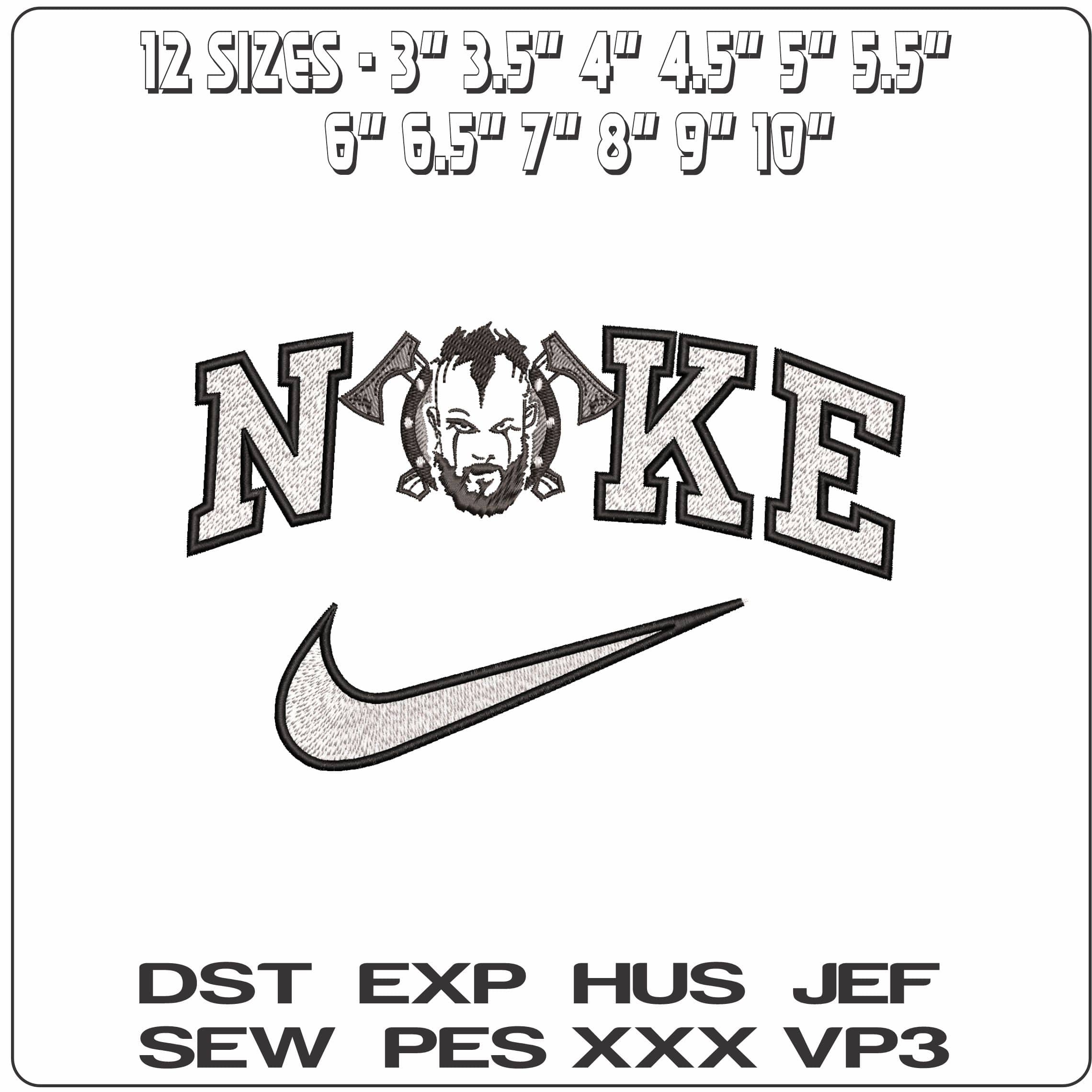 Nike Floki Viking Face TV Vikings   - Elegant embroidery design file-instant download — view 2