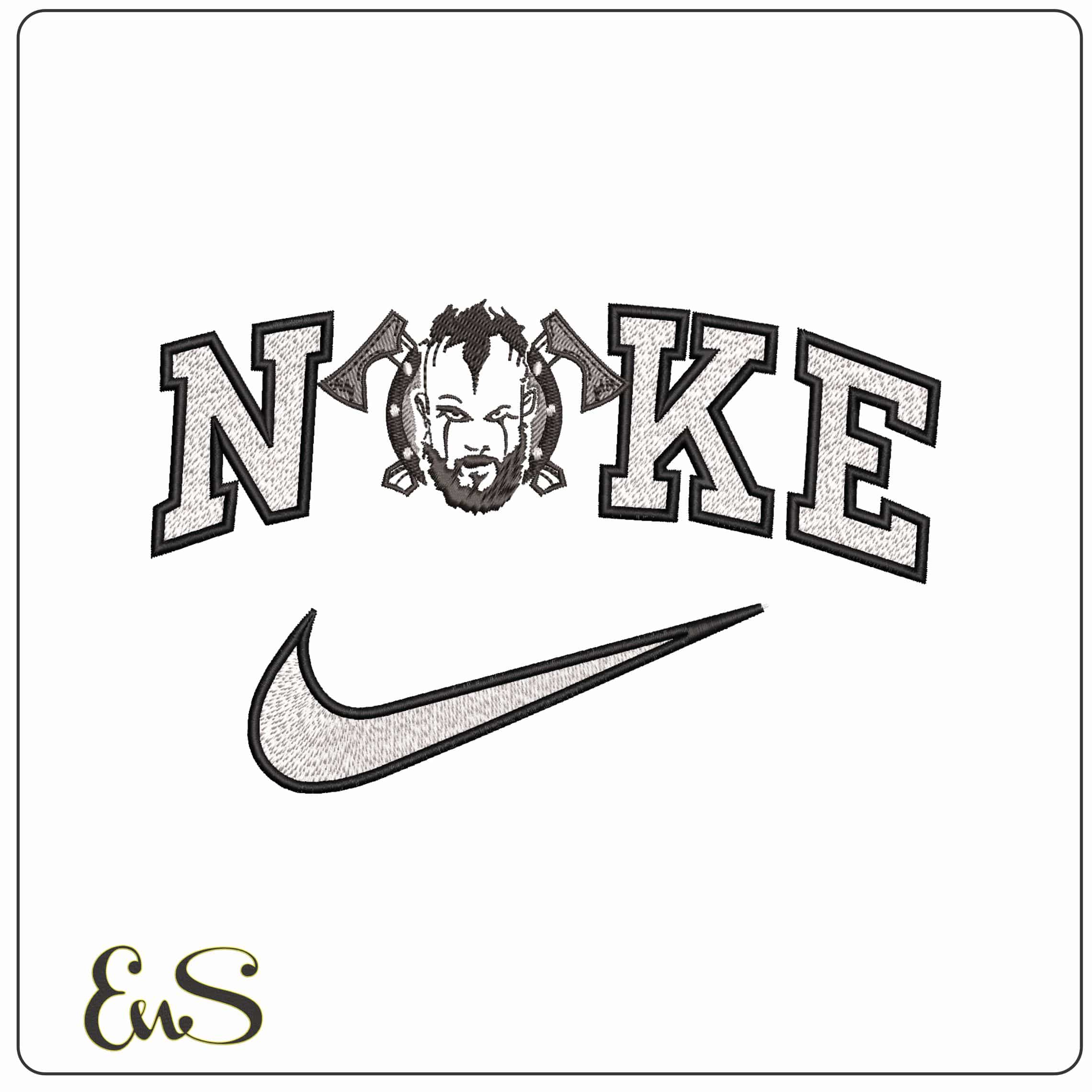 Nike Floki Viking Face TV Vikings   - Elegant embroidery design file-instant download