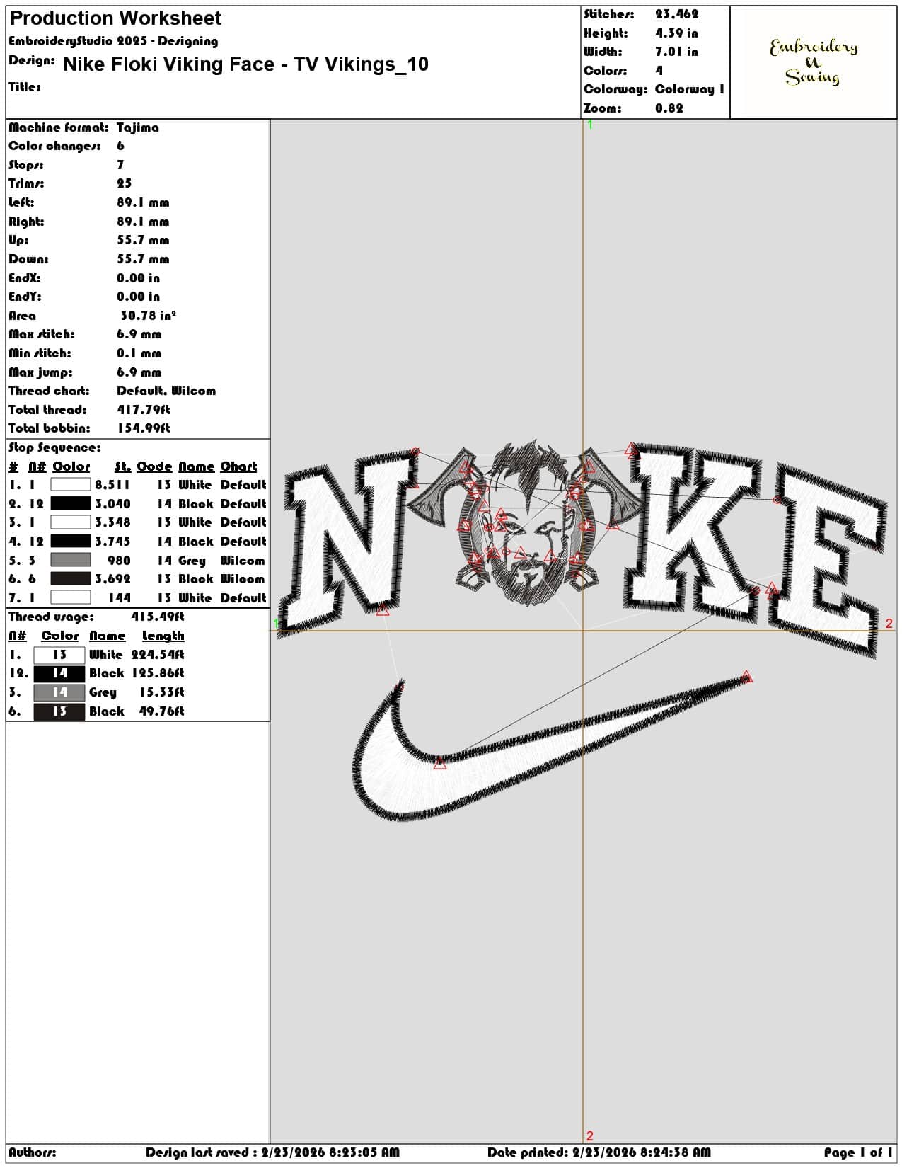 Nike Floki Viking Face TV Vikings   - Elegant embroidery design file-instant download — view 3
