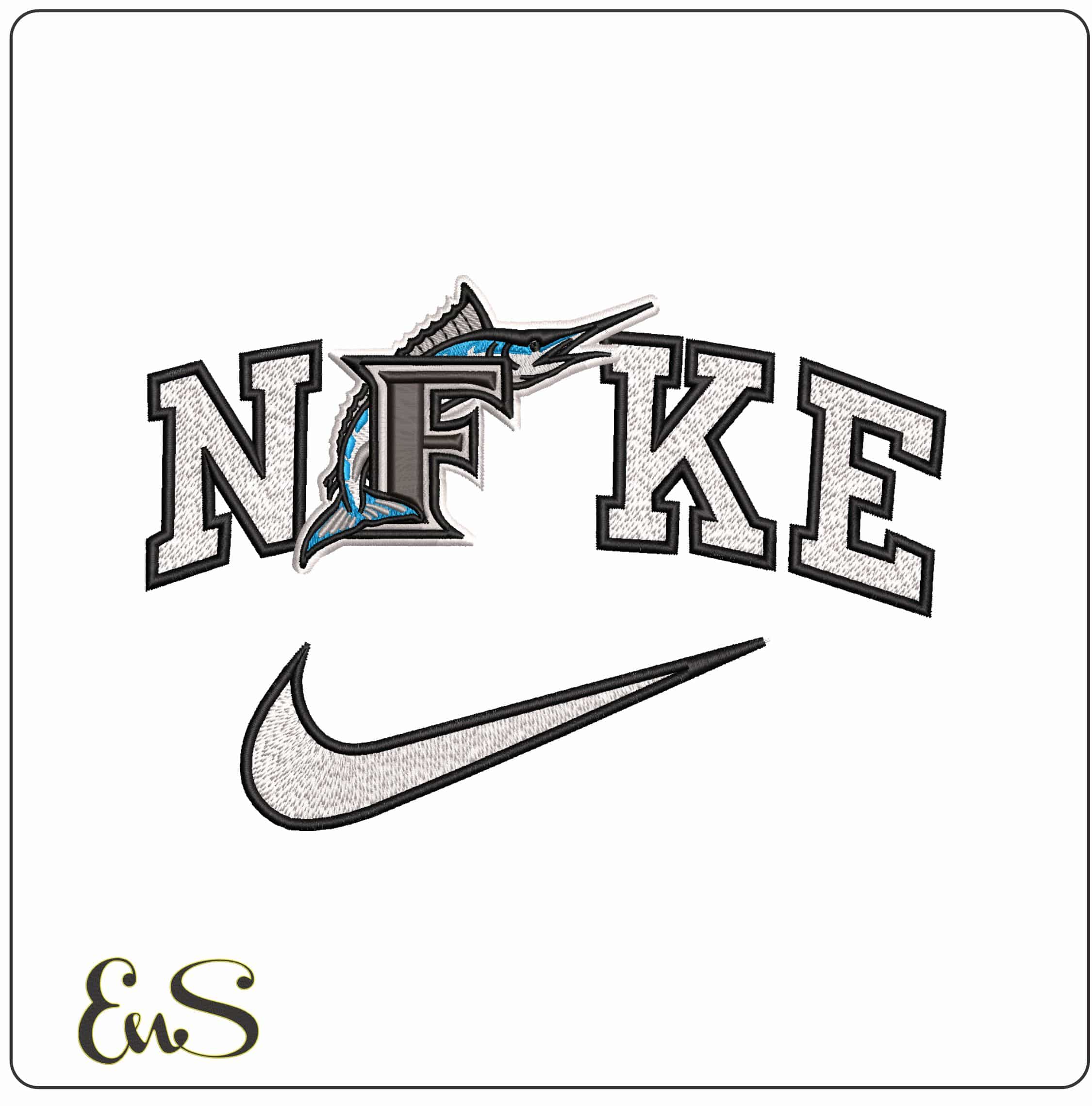 Nike Florida Marlins F 1993 2011 MLB   - Elegant embroidery design file-instant download