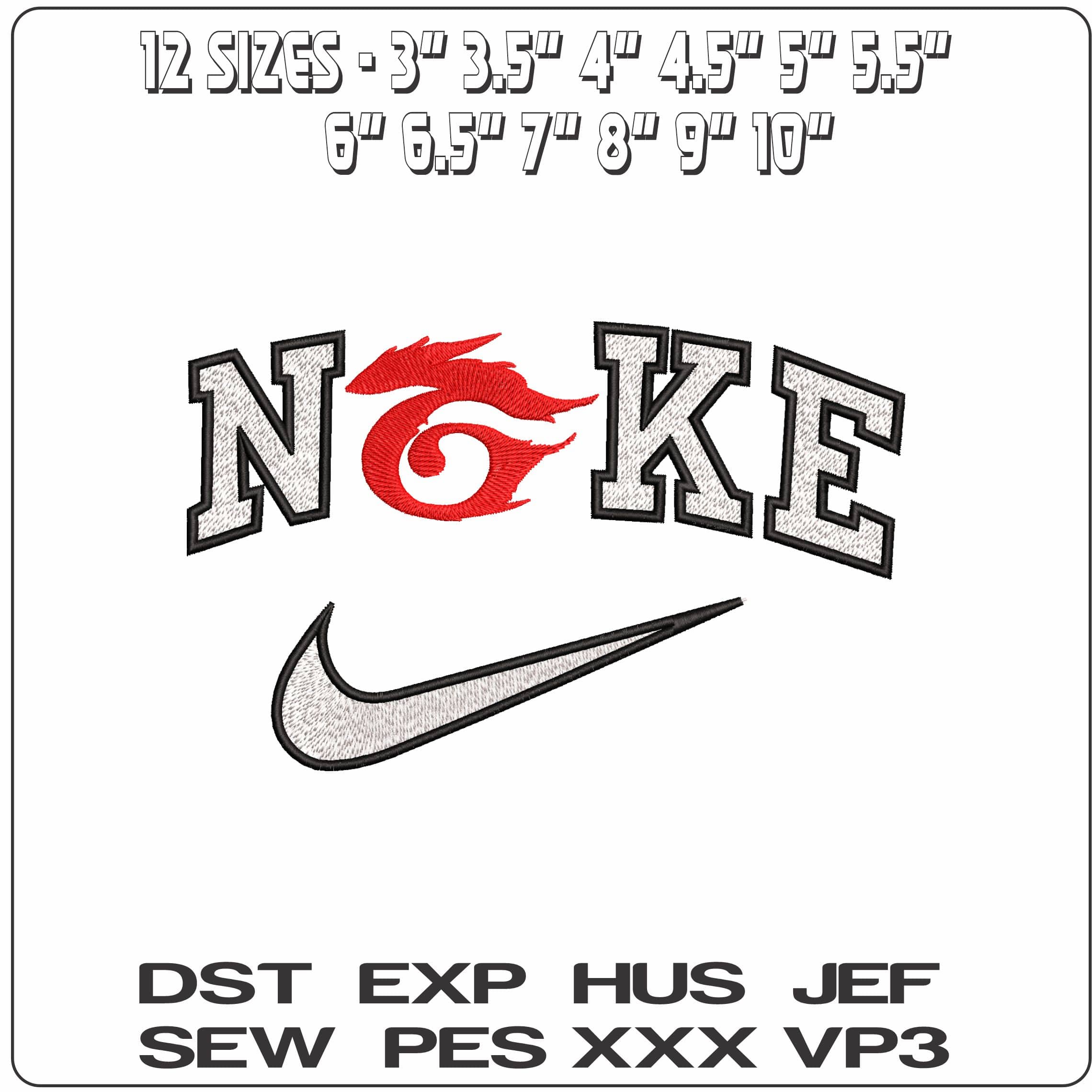Nike Garena Logo Free Fire Game  - Elegant embroidery design file-instant download — view 2