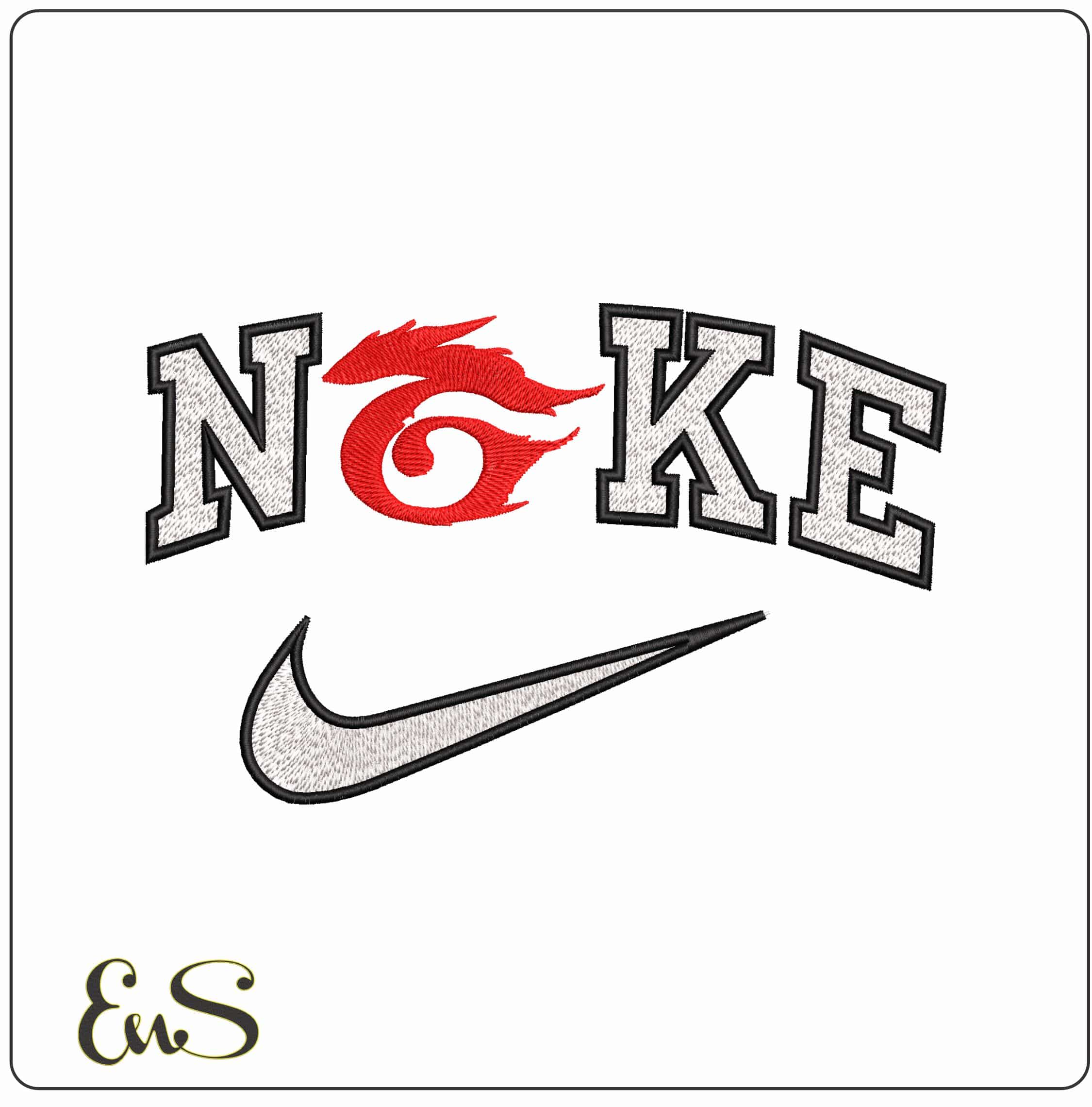 Nike Garena Logo Free Fire Game  - Elegant embroidery design file-instant download