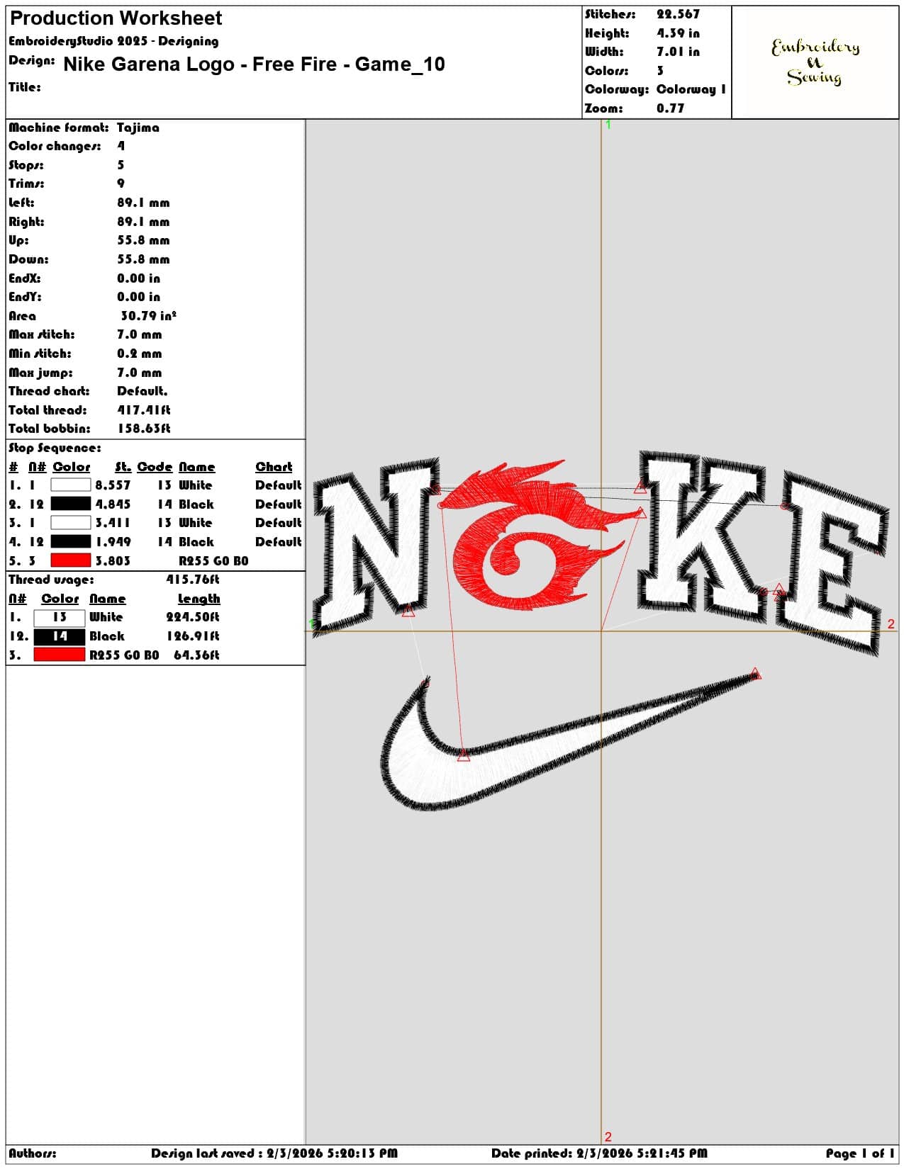 Nike Garena Logo Free Fire Game  - Elegant embroidery design file-instant download — view 3