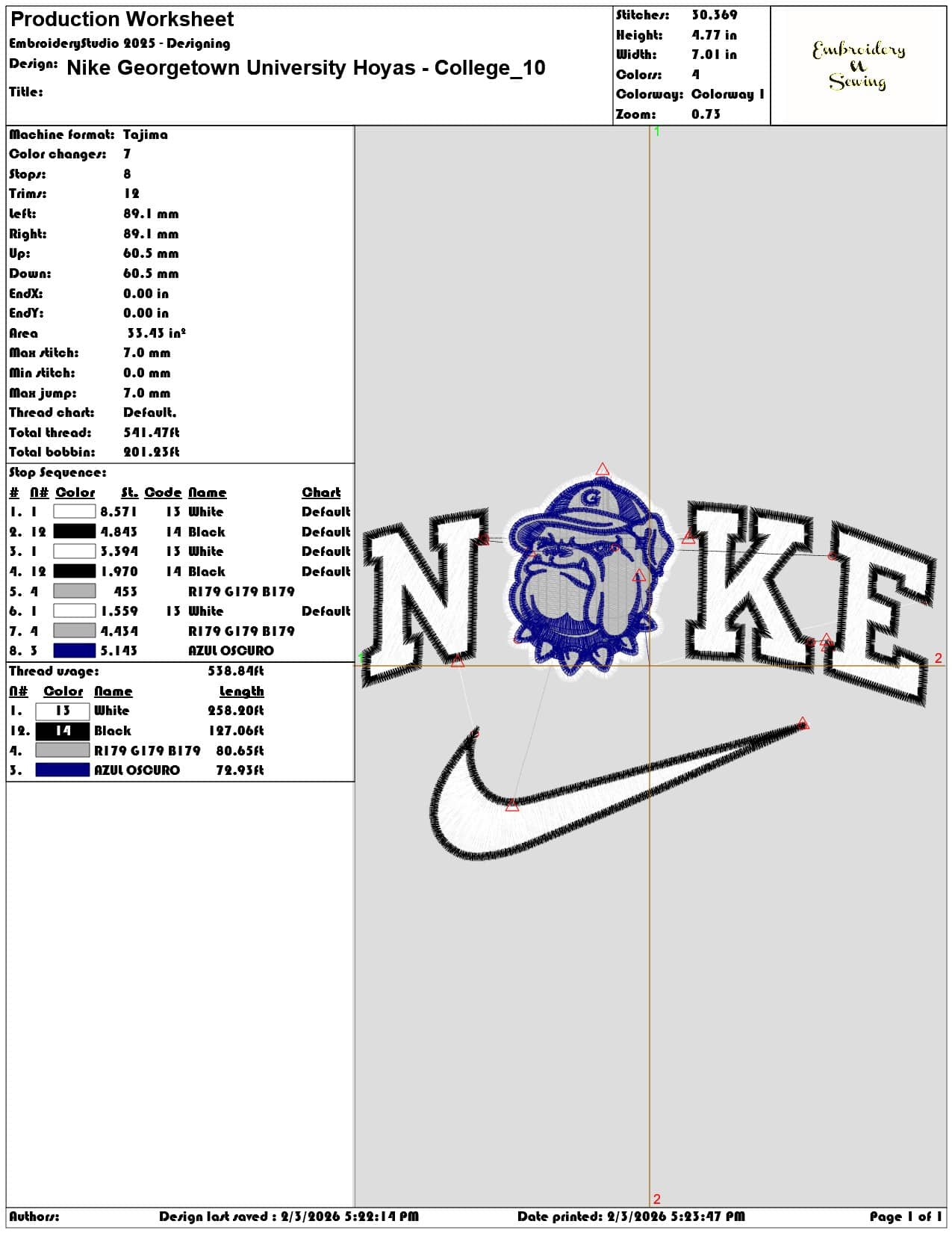 Nike Georgetown University Hoyas College  - Elegant embroidery design file-instant download — view 3