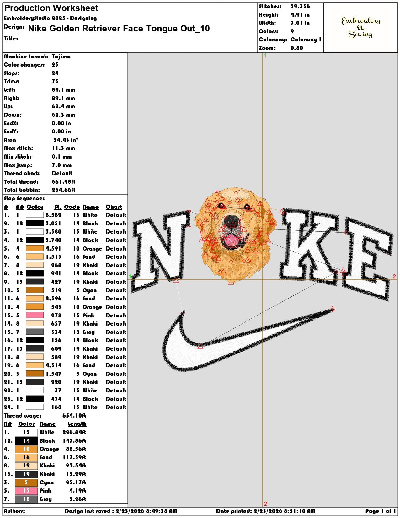 Nike Golden Retriever Face Tongue Out  - Elegant embroidery design file-instant download — view 3