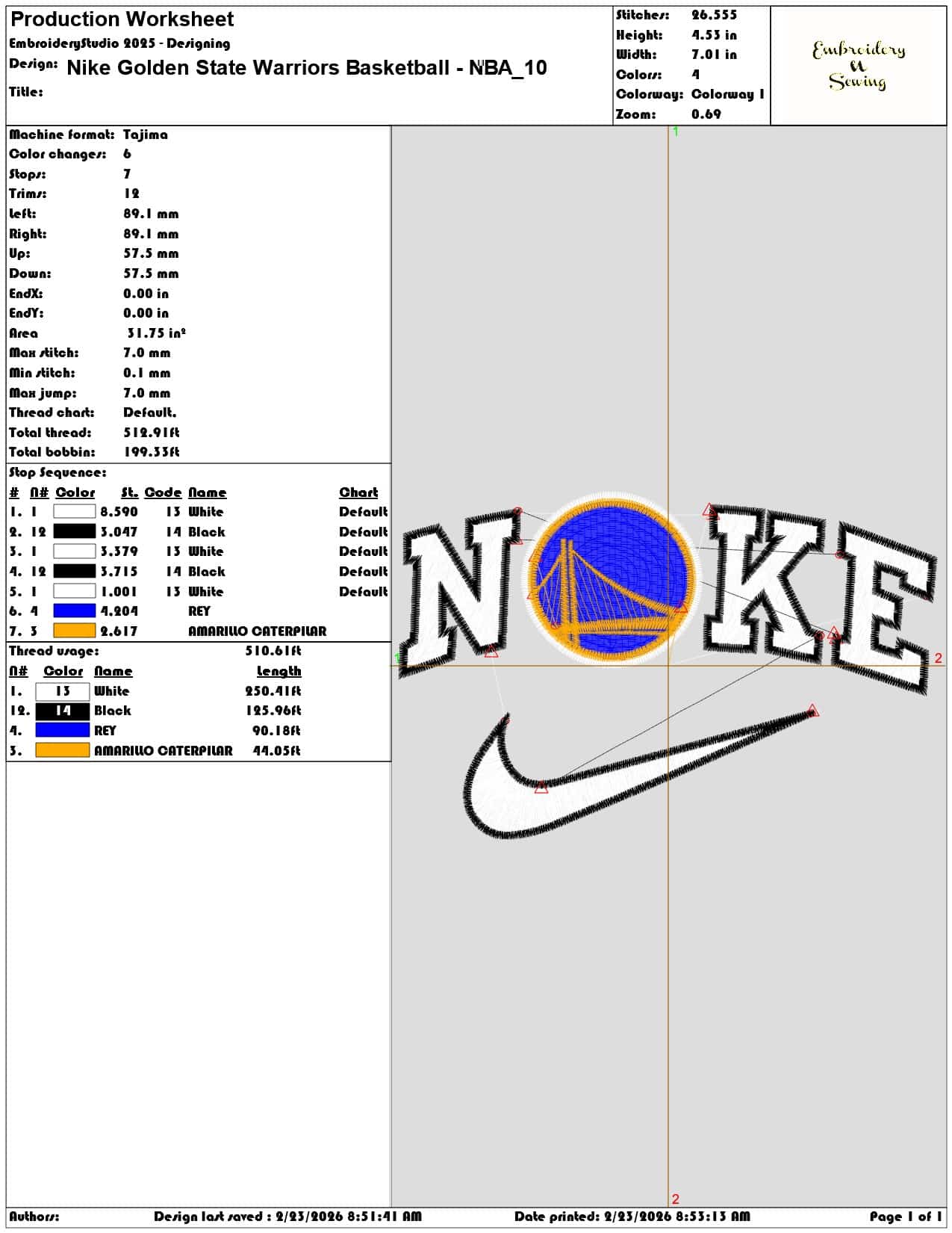 Nike Golden State Warriors Basketball NBA  - Elegant embroidery design file-instant download — view 3
