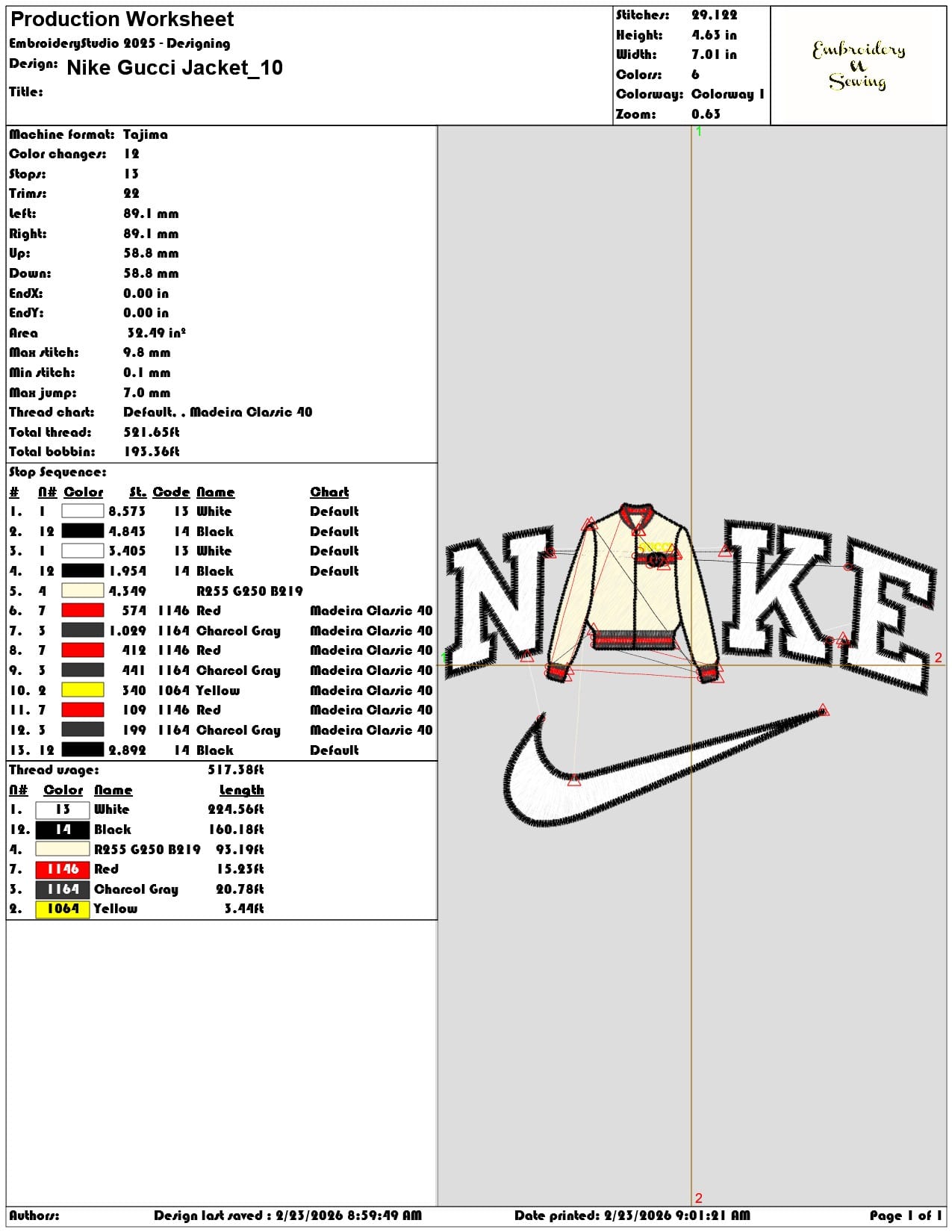 Nike Gucci Jacket  - Elegant embroidery design file-instant download — view 3