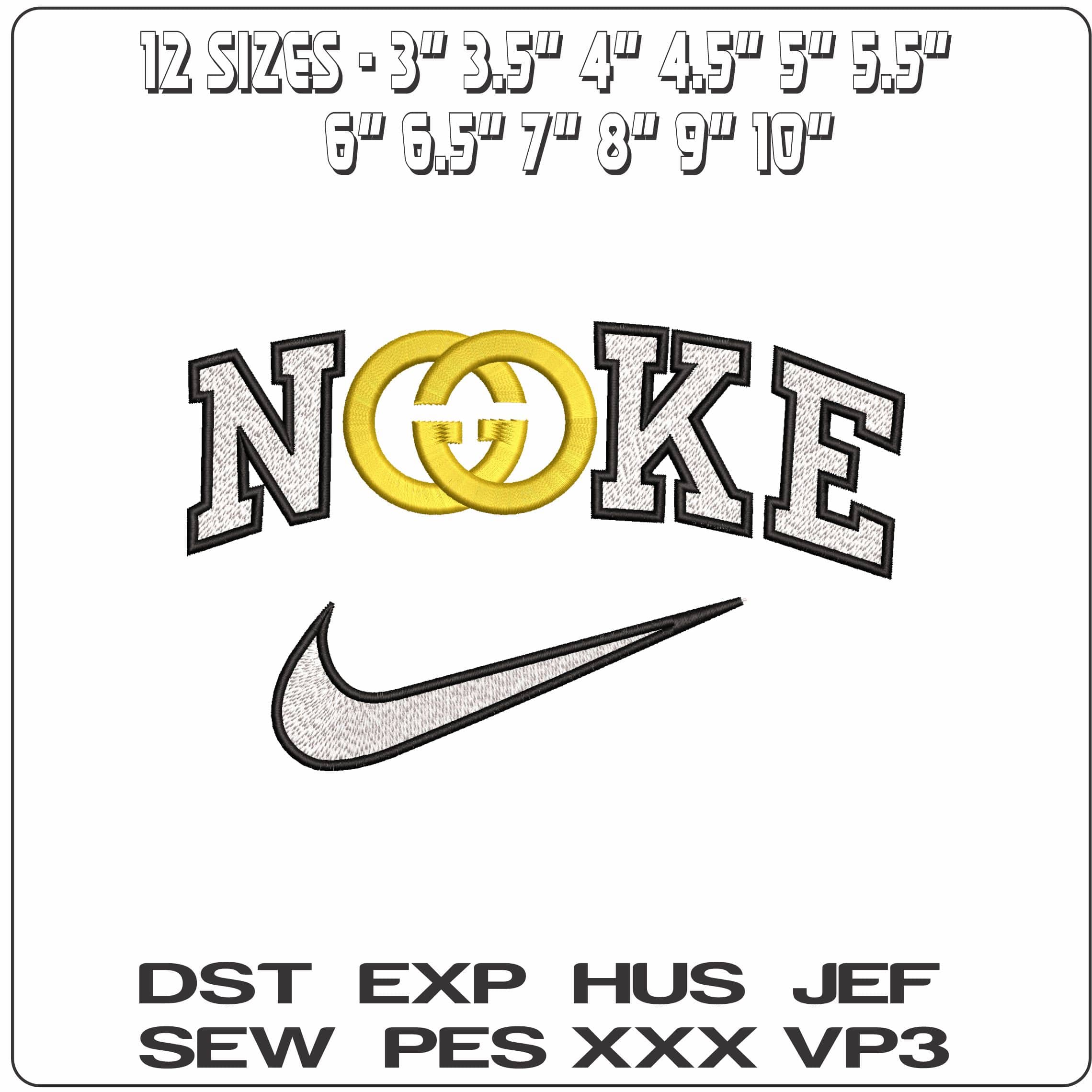 Nike Gucci Logo  - Elegant embroidery design file-instant download — view 2