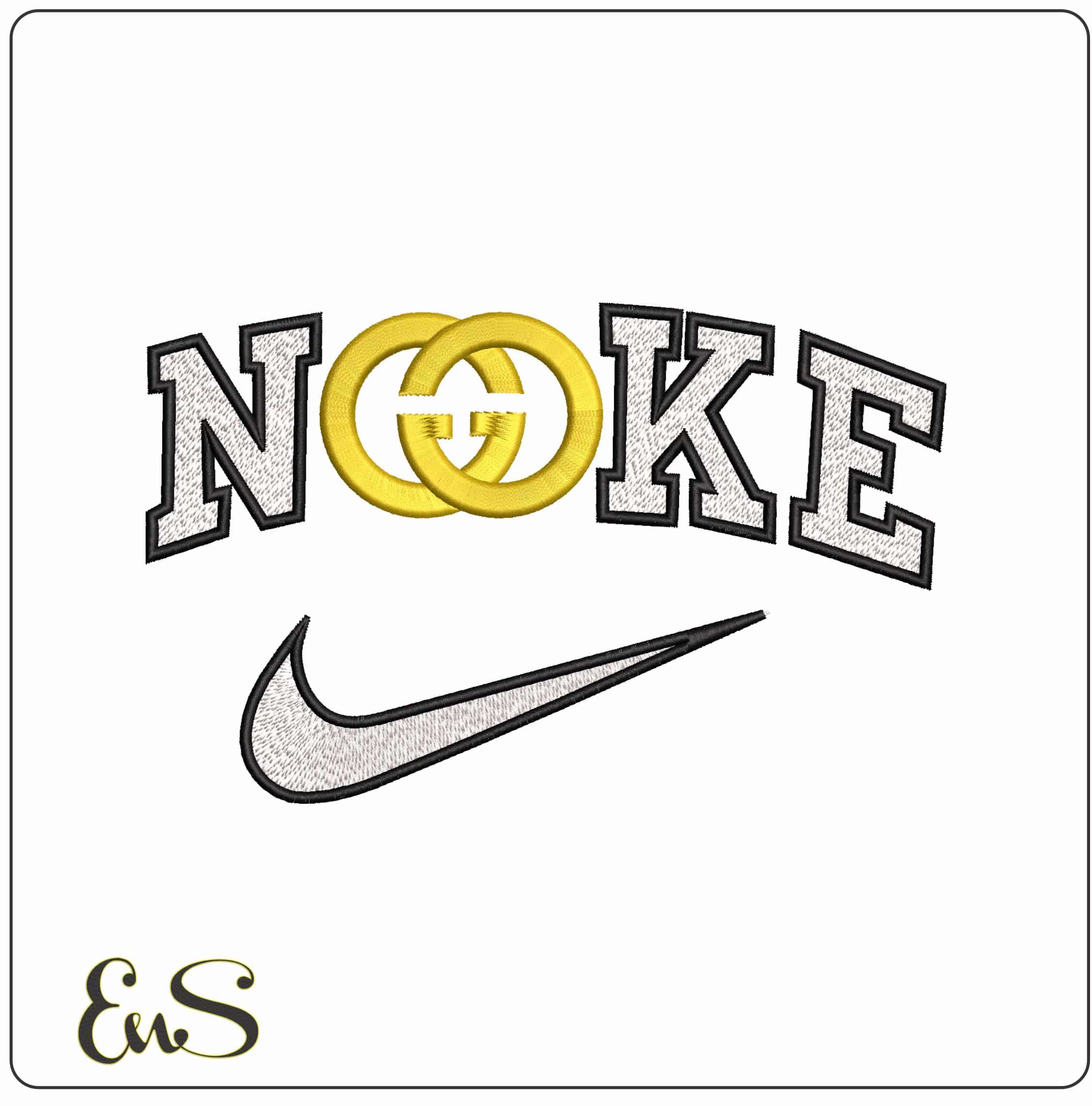 Nike Gucci Logo  - Elegant embroidery design file-instant download