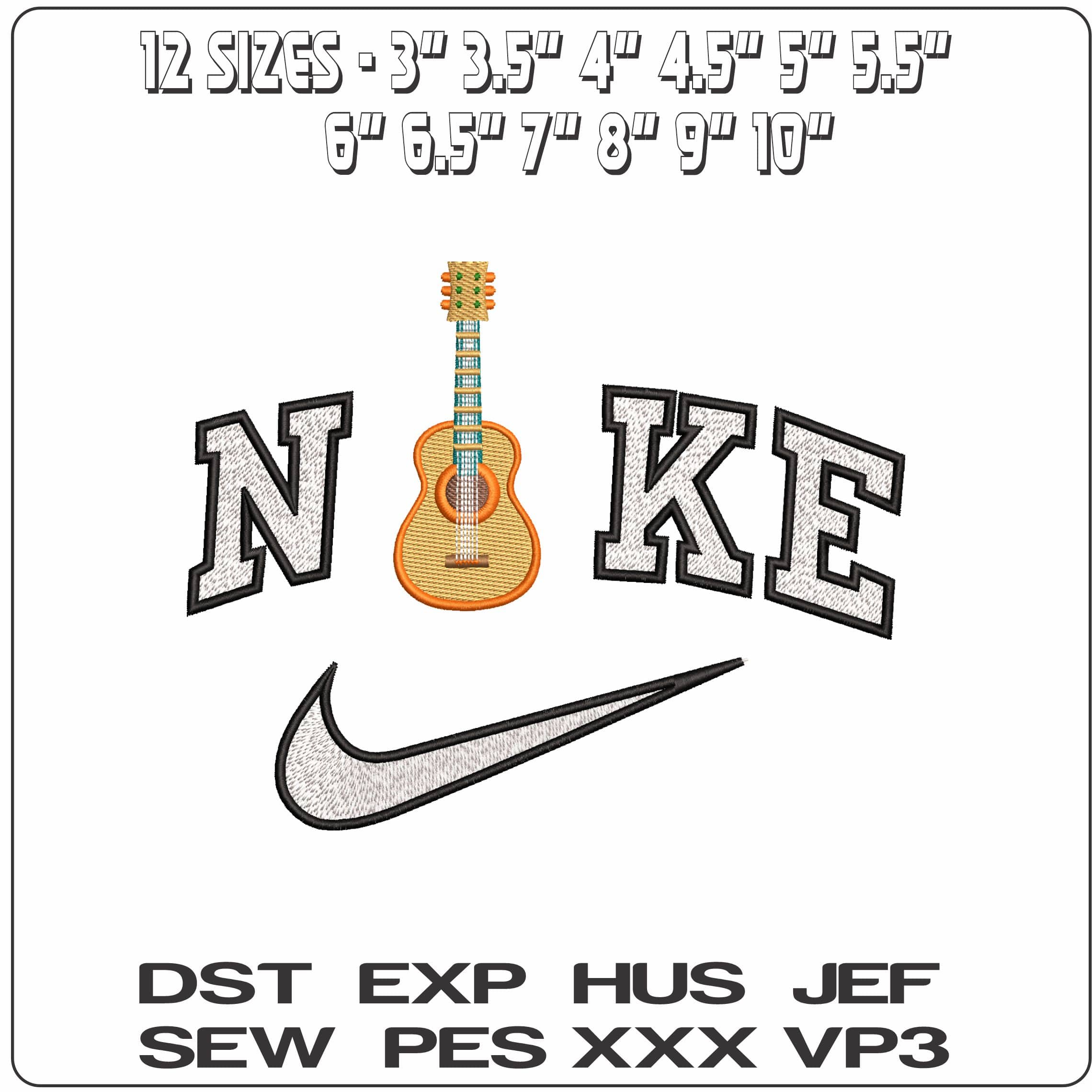 Nike Guitar  - Elegant embroidery design file-instant download — view 2