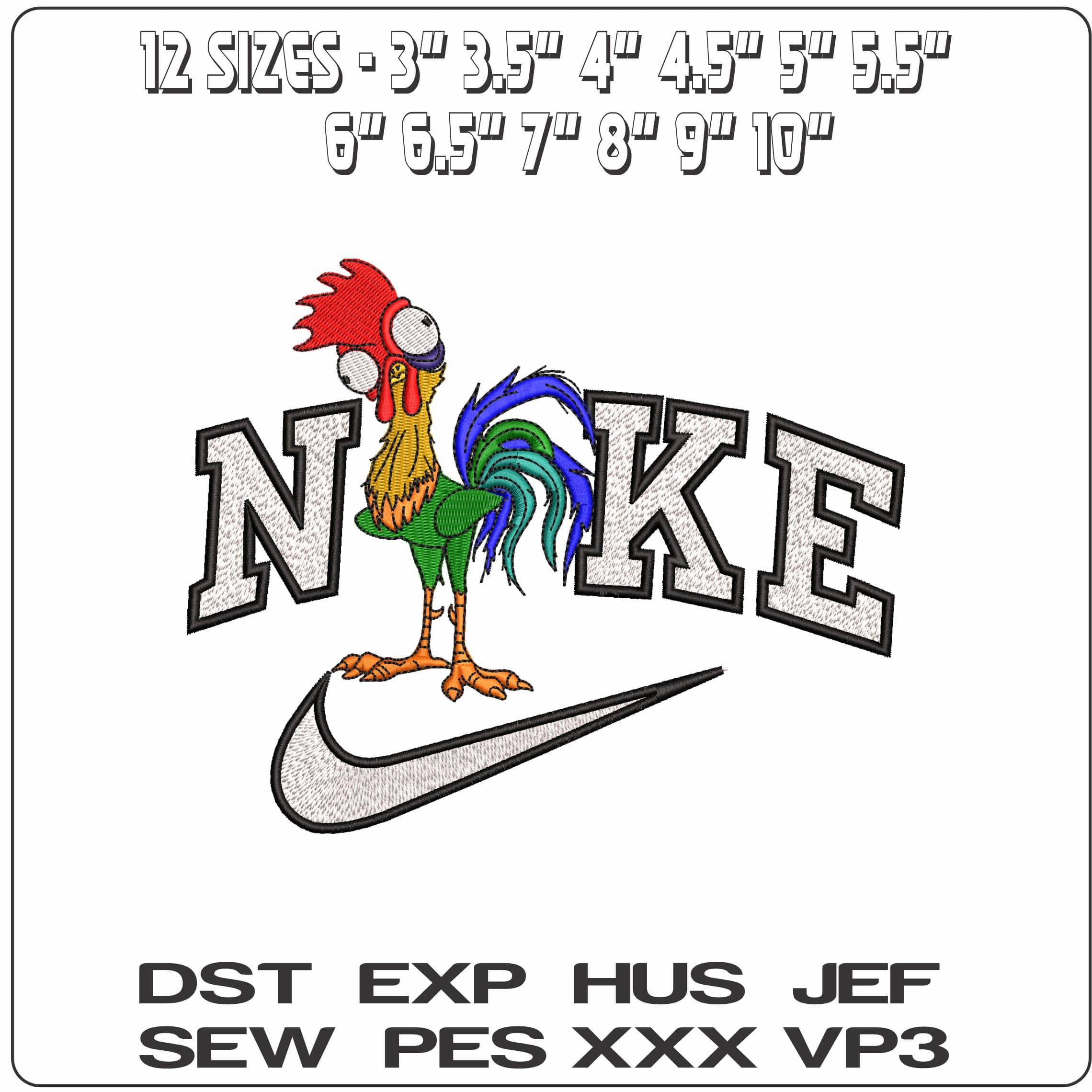 Nike Hei Hei Head Tilt  - Elegant embroidery design file-instant download — view 2