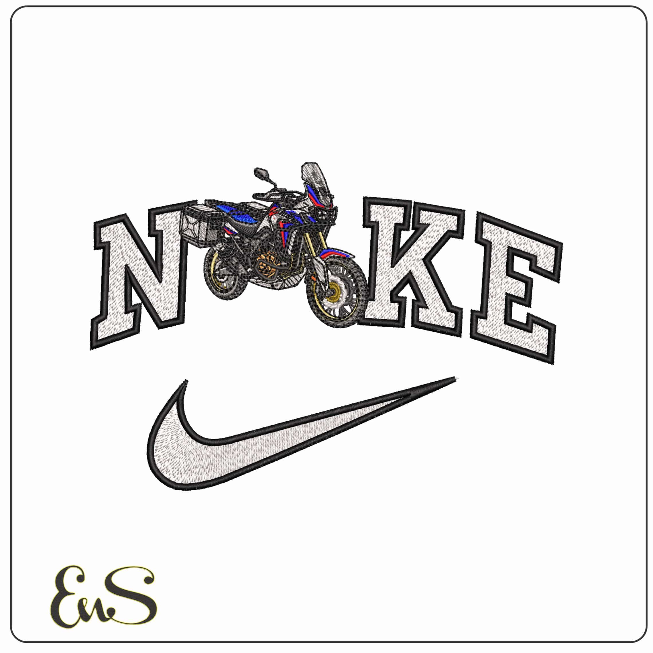 Nike Honda Africa Twin Motorbike  - Elegant embroidery design file-instant download